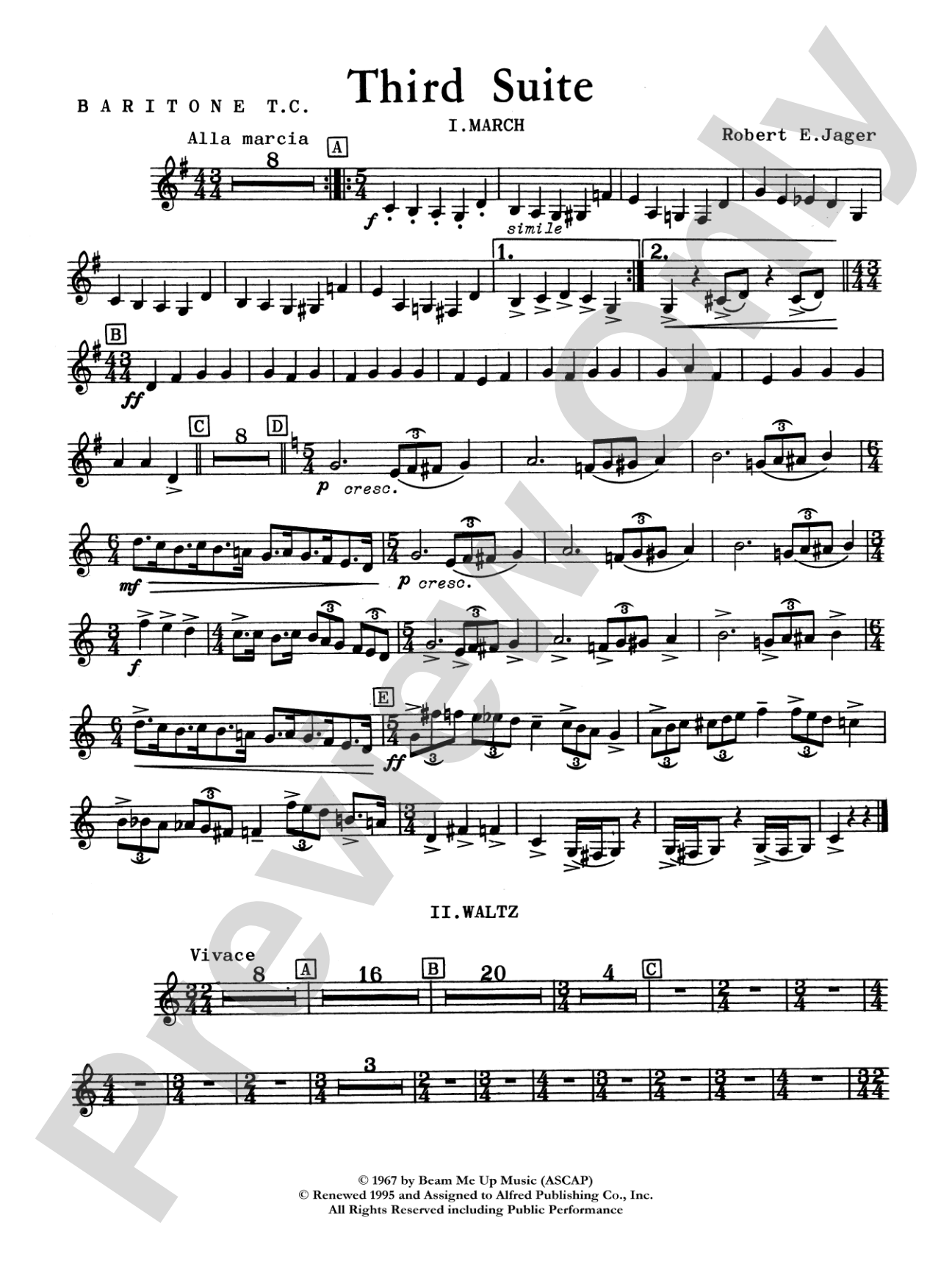 Third Suite (I. March, II. Waltz, III. Rondo): Baritone T.C.