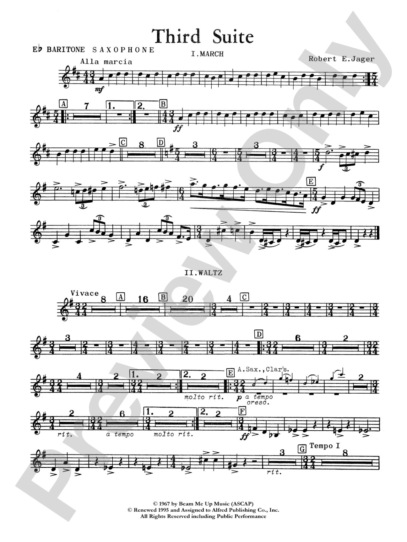 Third Suite (I. March, II. Waltz, III. Rondo): E-flat Baritone Saxophone