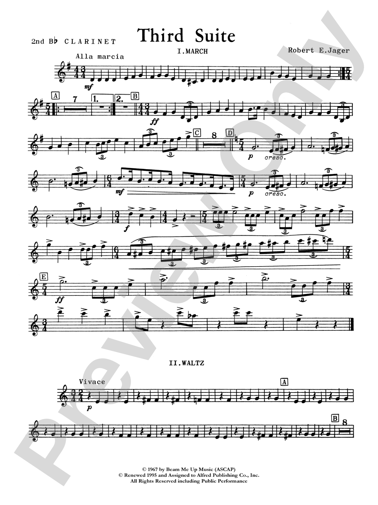 Third Suite (I. March, II. Waltz, III. Rondo): 2nd B-flat Clarinet