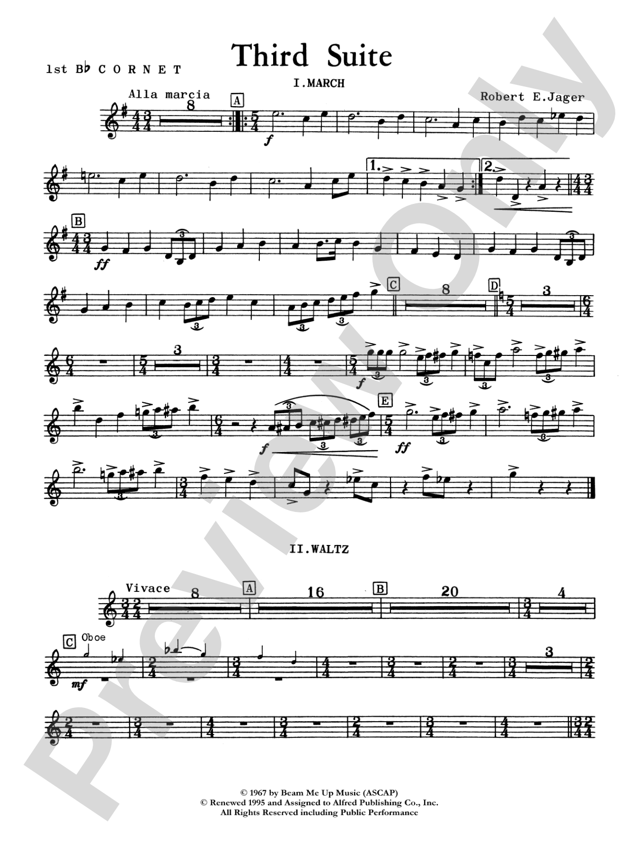 Third Suite (I. March, II. Waltz, III. Rondo): 1st B-flat Cornet