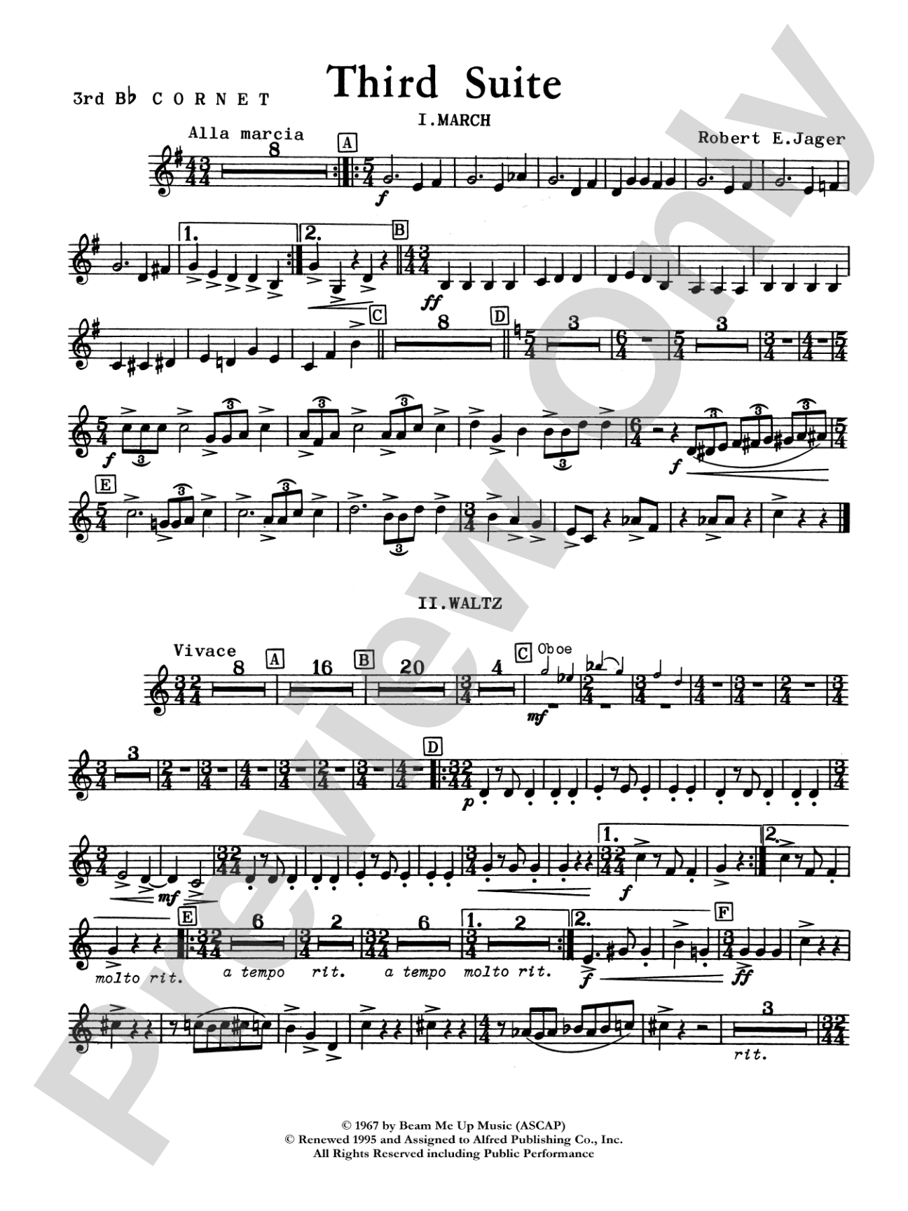 Third Suite (I. March, II. Waltz, III. Rondo): 3rd B-flat Cornet
