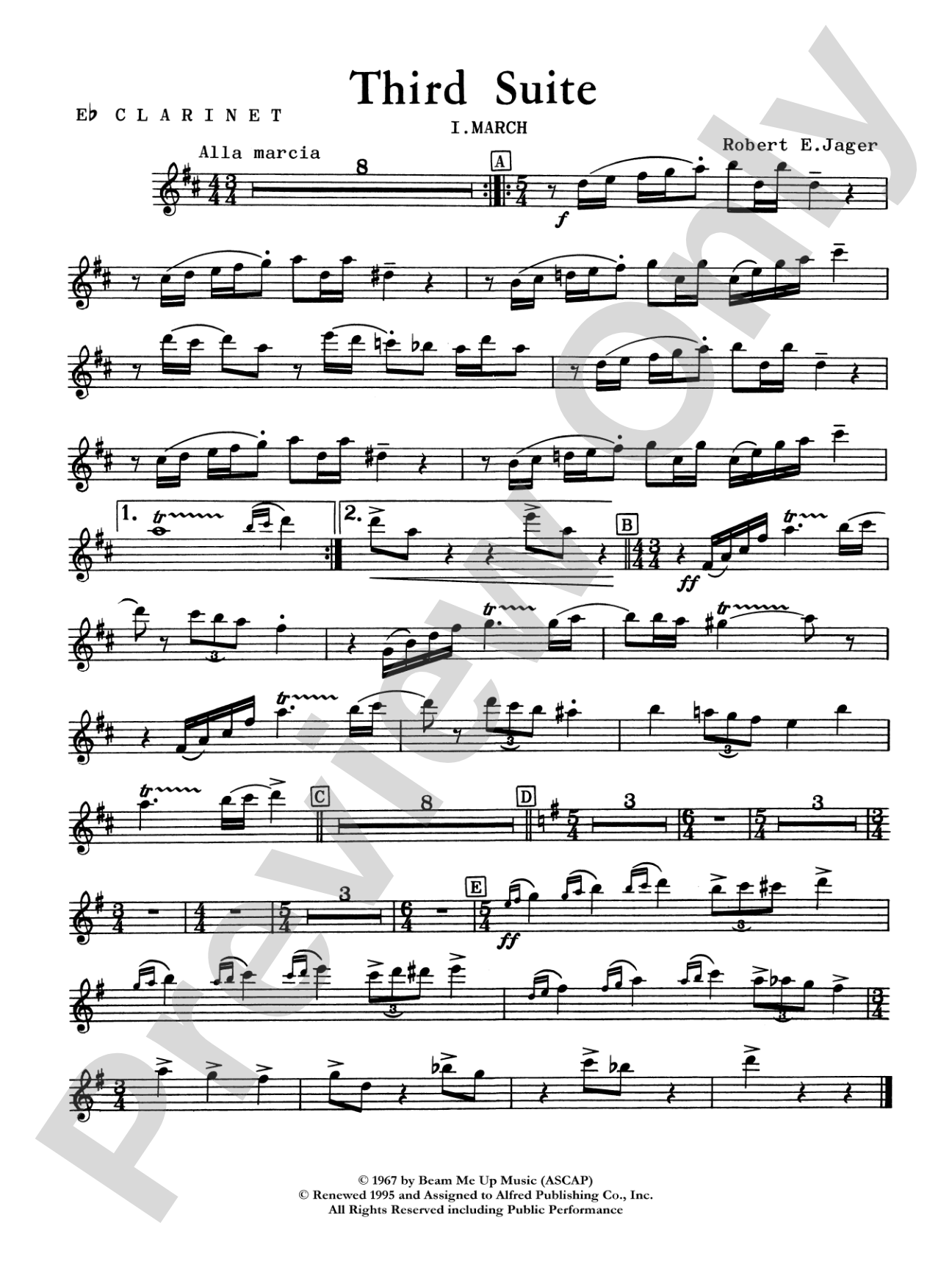 Third Suite (I. March, II. Waltz, III. Rondo): E-flat Soprano Clarinet