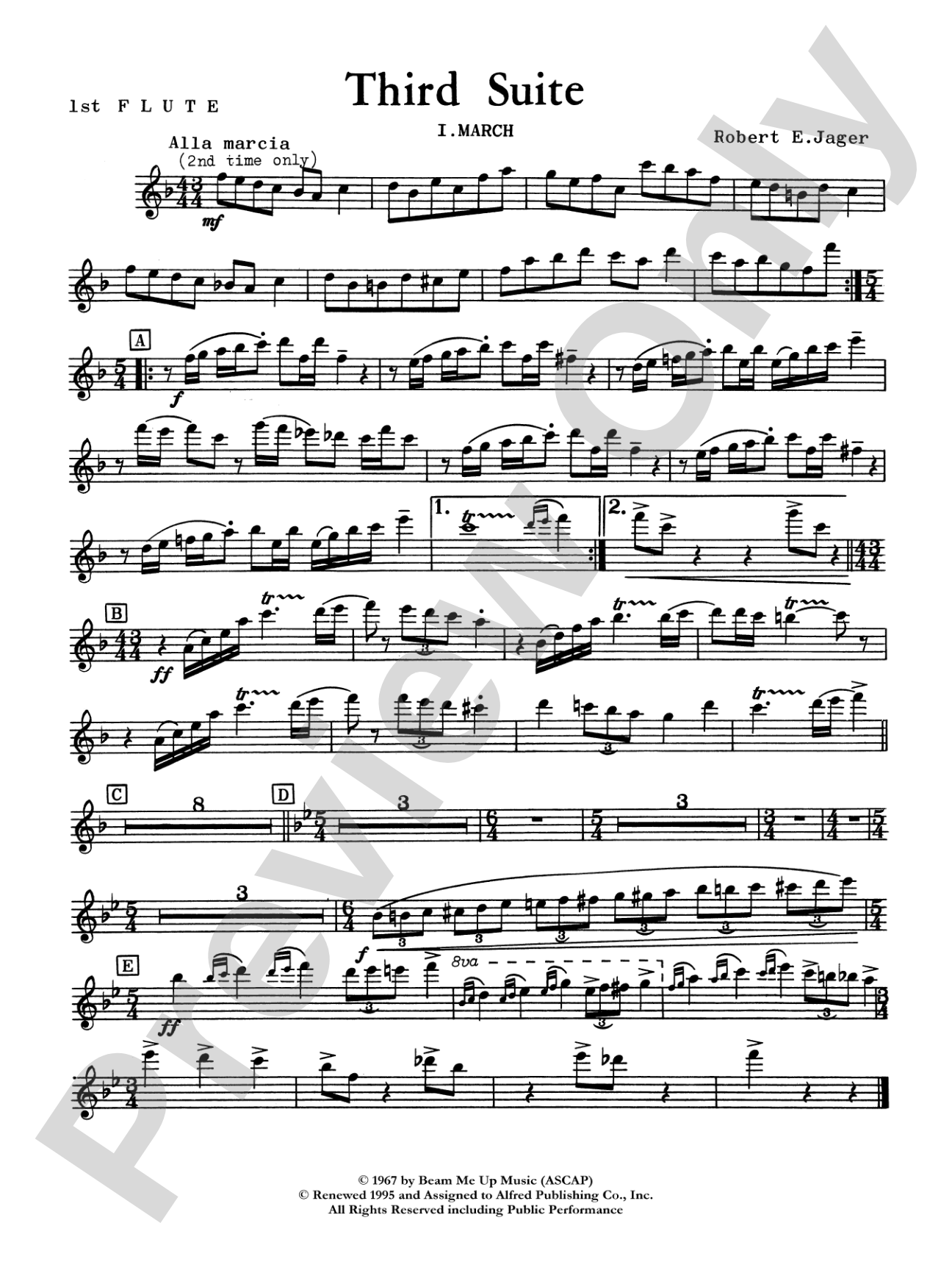 Third Suite (I. March, II. Waltz, III. Rondo): Flute