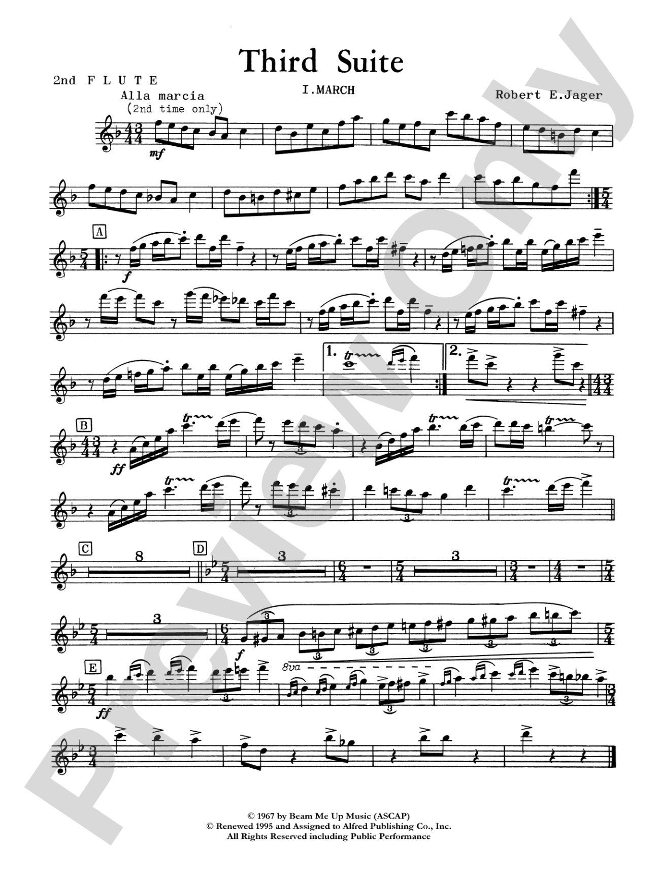 Third Suite (I. March, II. Waltz, III. Rondo): 2nd Flute