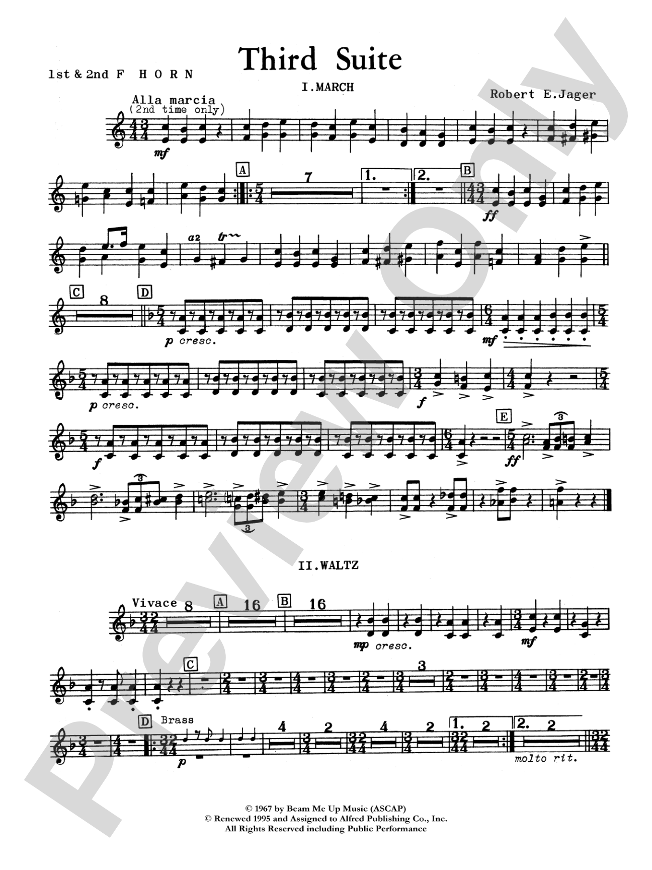 Third Suite (I. March, II. Waltz, III. Rondo): 1st & 2nd F Horns