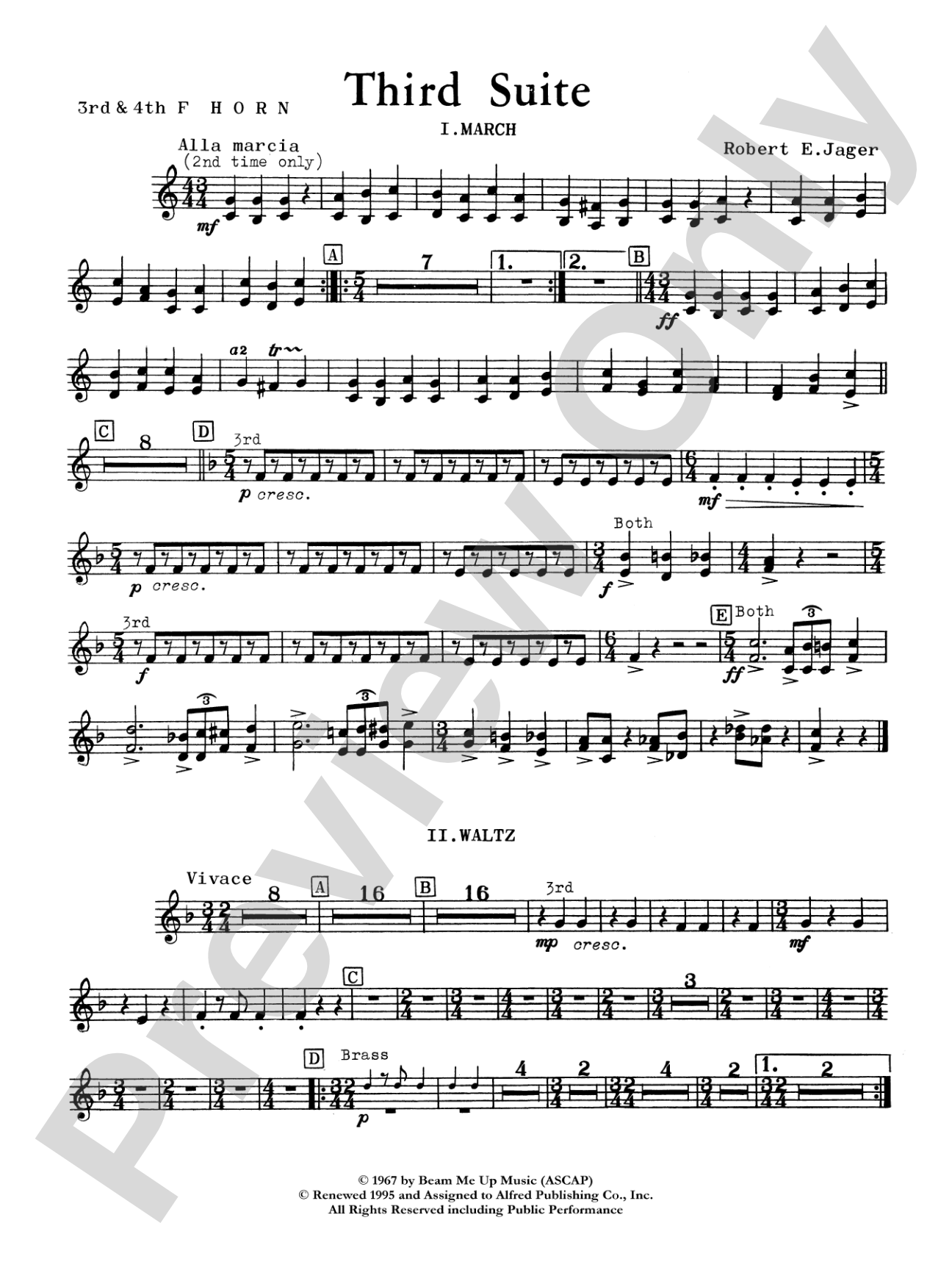 Third Suite (I. March, II. Waltz, III. Rondo): 1st & 3rd F Horns