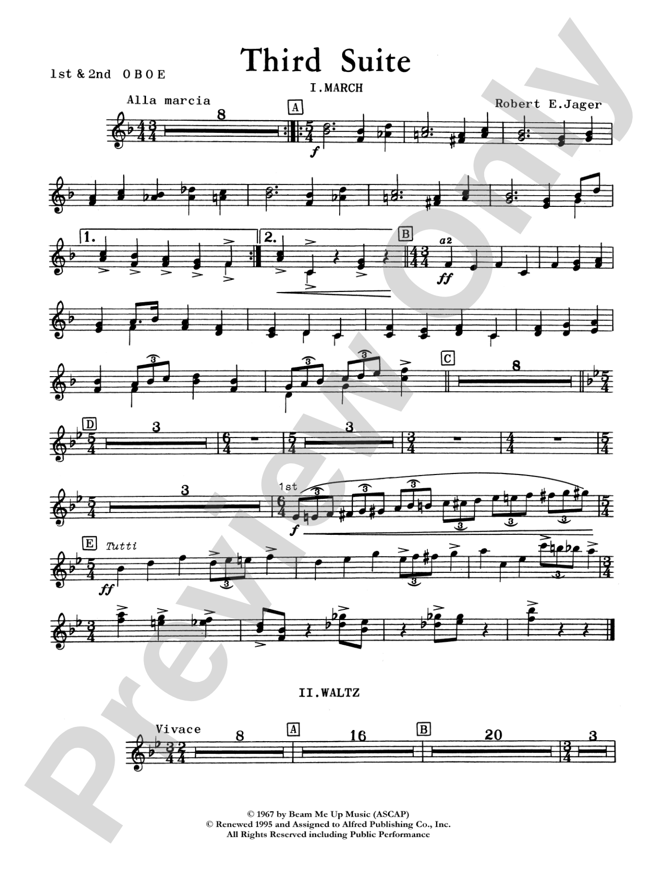 Third Suite (I. March, II. Waltz, III. Rondo): Oboe