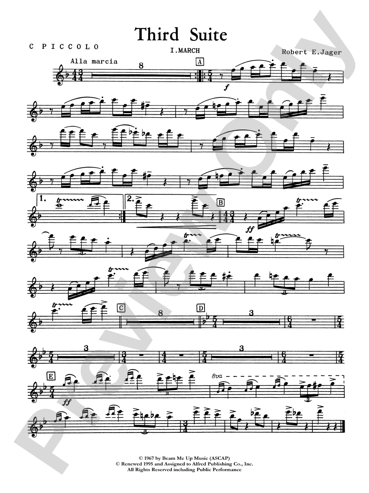 Third Suite (I. March, II. Waltz, III. Rondo): Piccolo