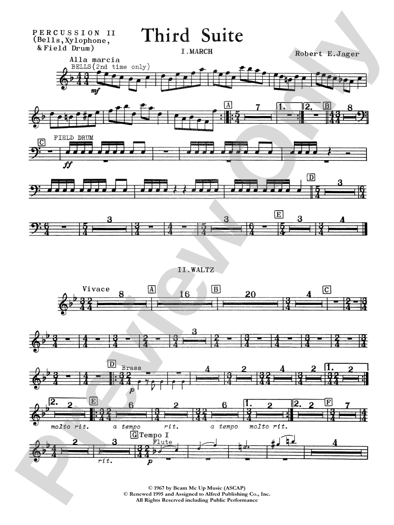 Third Suite (I. March, II. Waltz, III. Rondo): 2nd Percussion