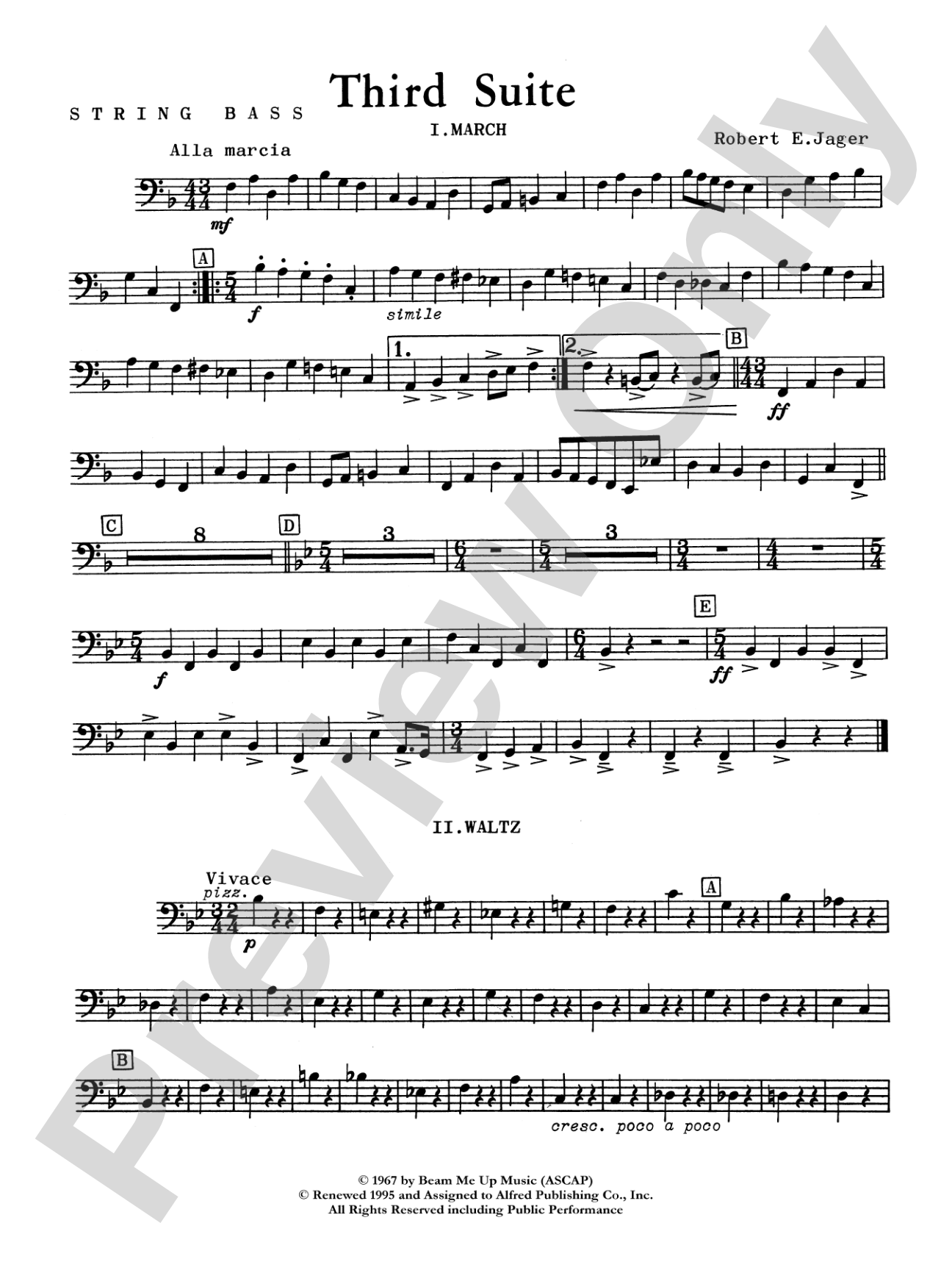 Third Suite (I. March, II. Waltz, III. Rondo): String Bass