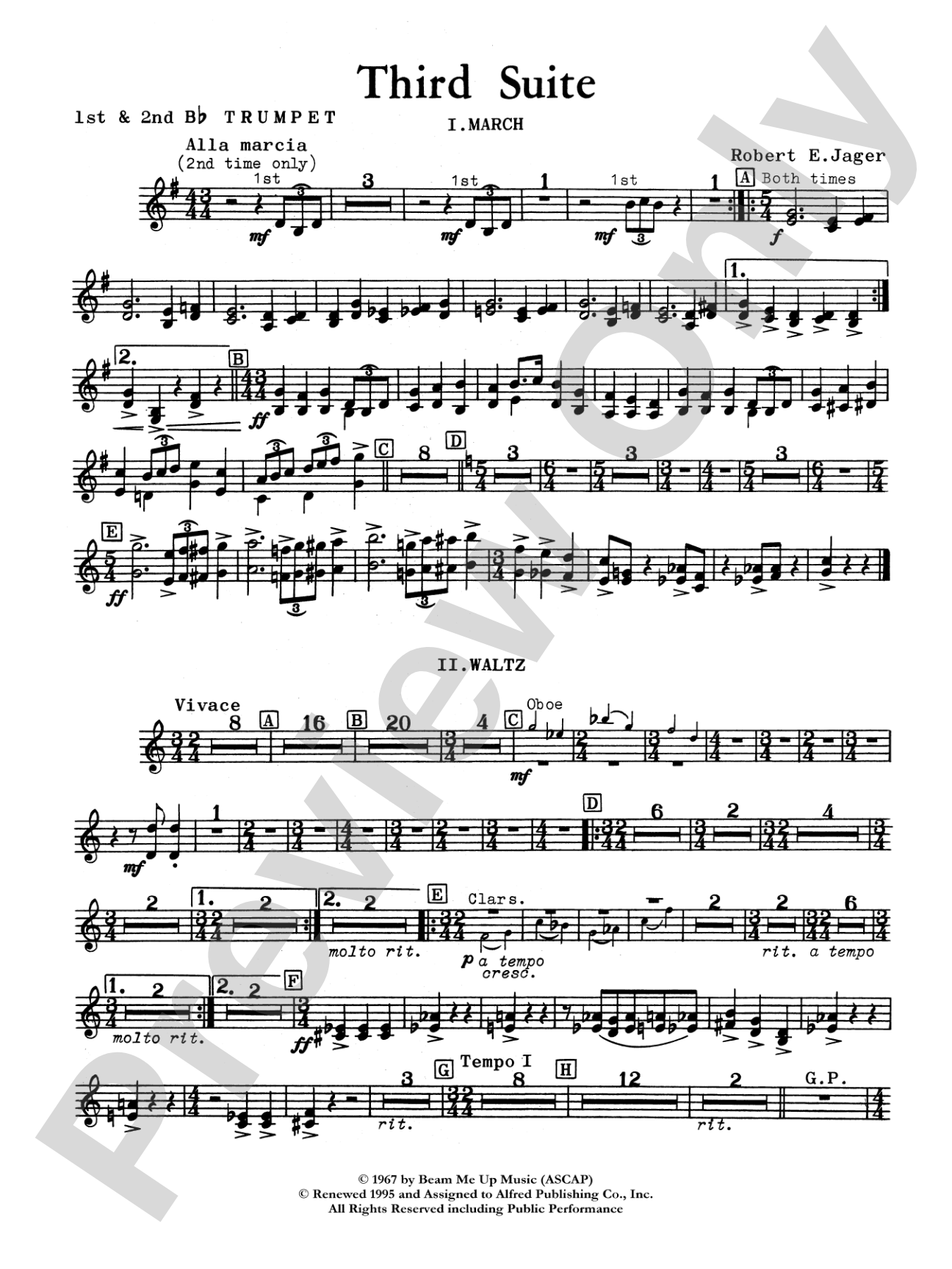 Third Suite (I. March, II. Waltz, III. Rondo): 1st & 2nd B-flat Trumpets