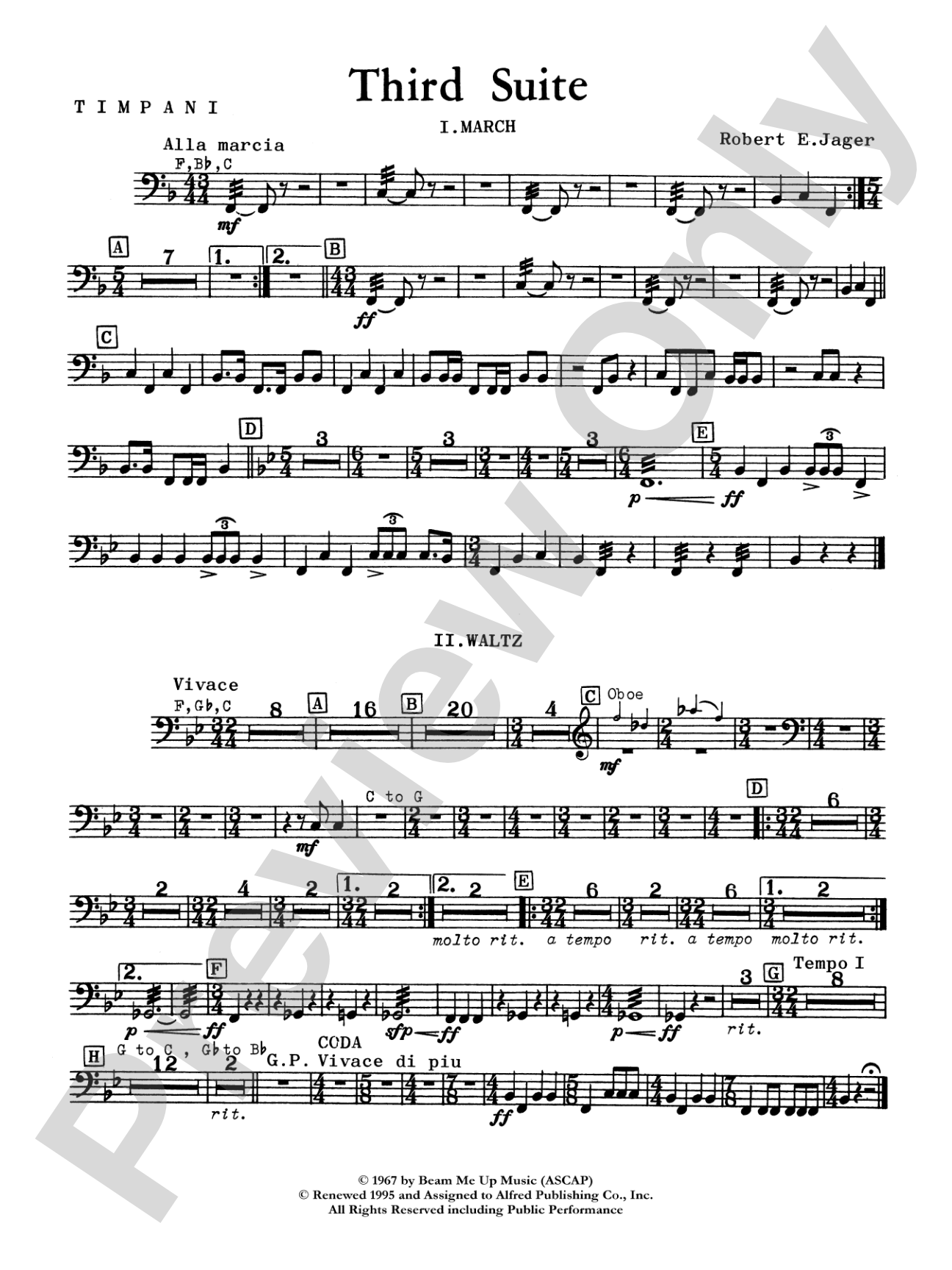 Third Suite (I. March, II. Waltz, III. Rondo): Timpani