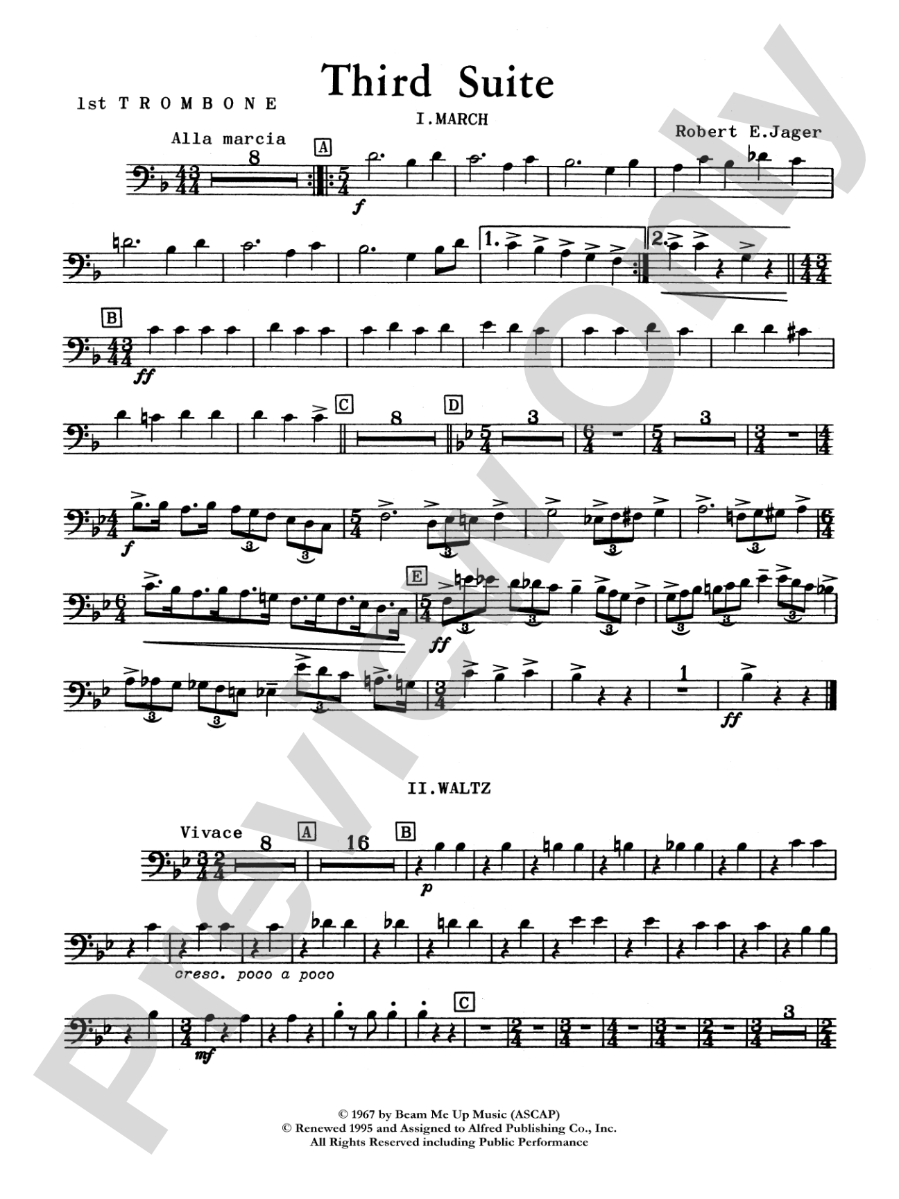 Third Suite (I. March, II. Waltz, III. Rondo): 1st Trombone