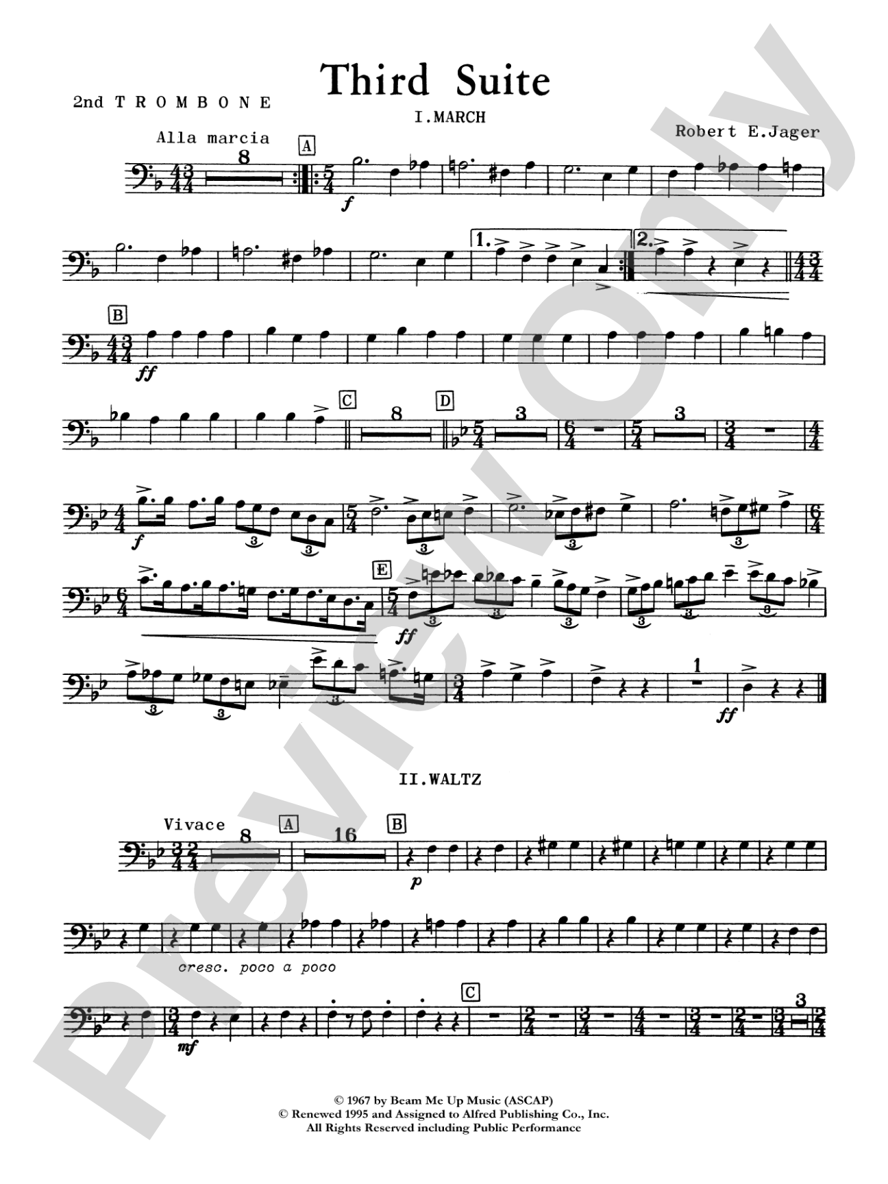 Third Suite (I. March, II. Waltz, III. Rondo): 2nd Trombone