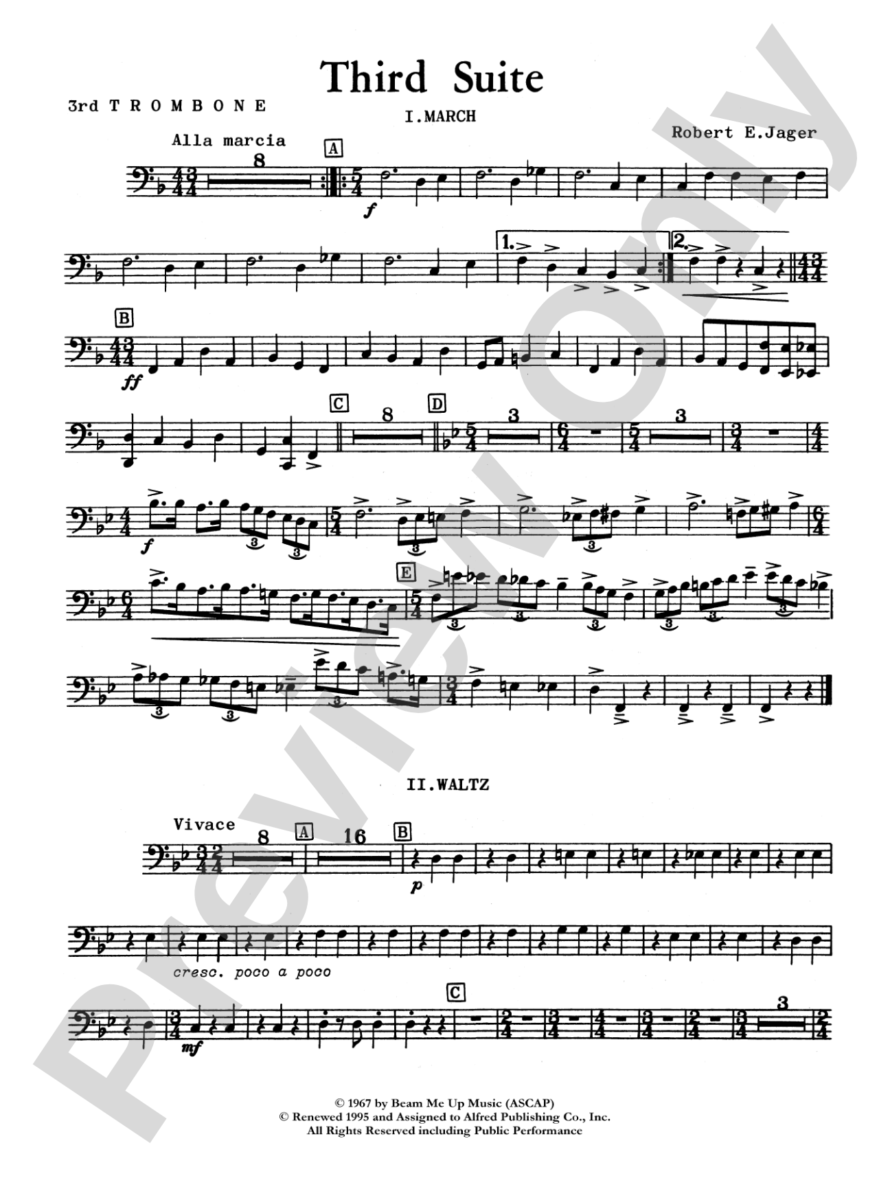 Third Suite (I. March, II. Waltz, III. Rondo): 3rd Trombone