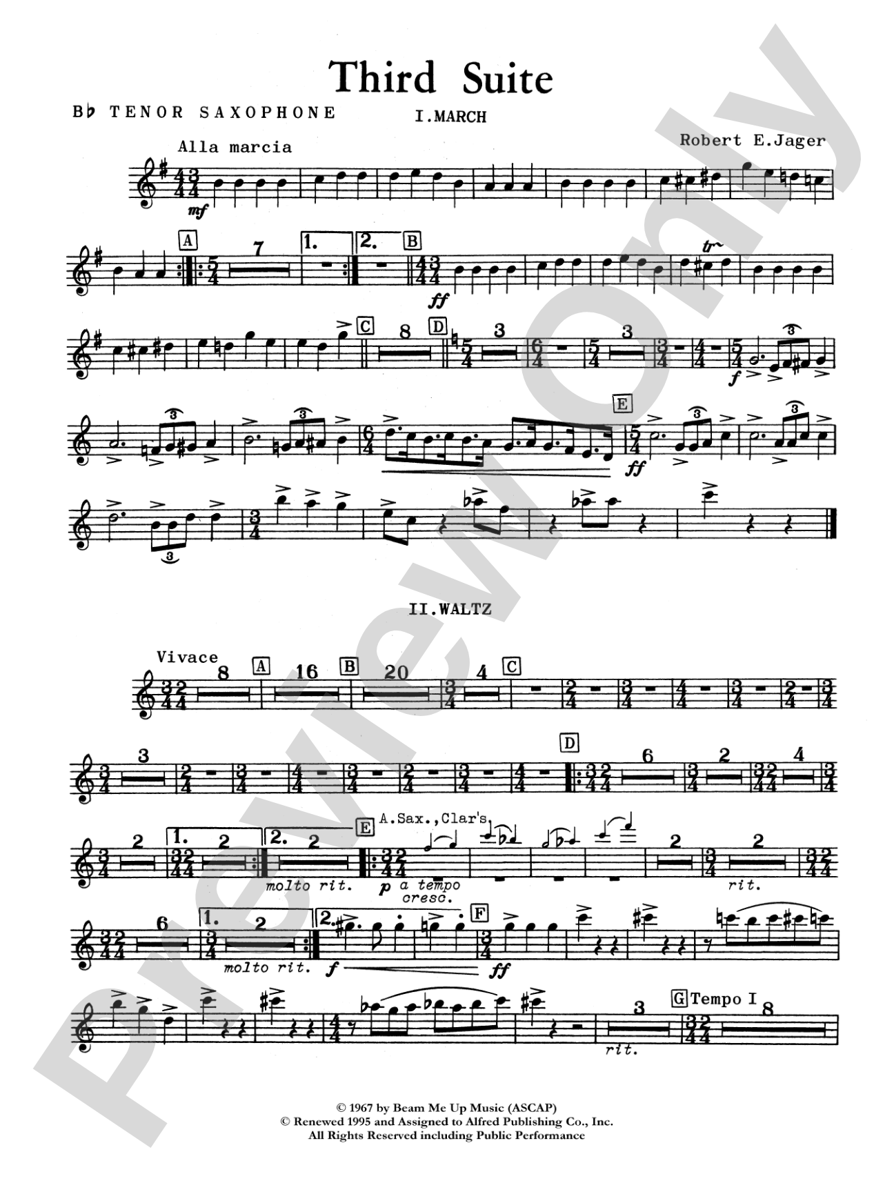 Third Suite (I. March, II. Waltz, III. Rondo): B-flat Tenor Saxophone