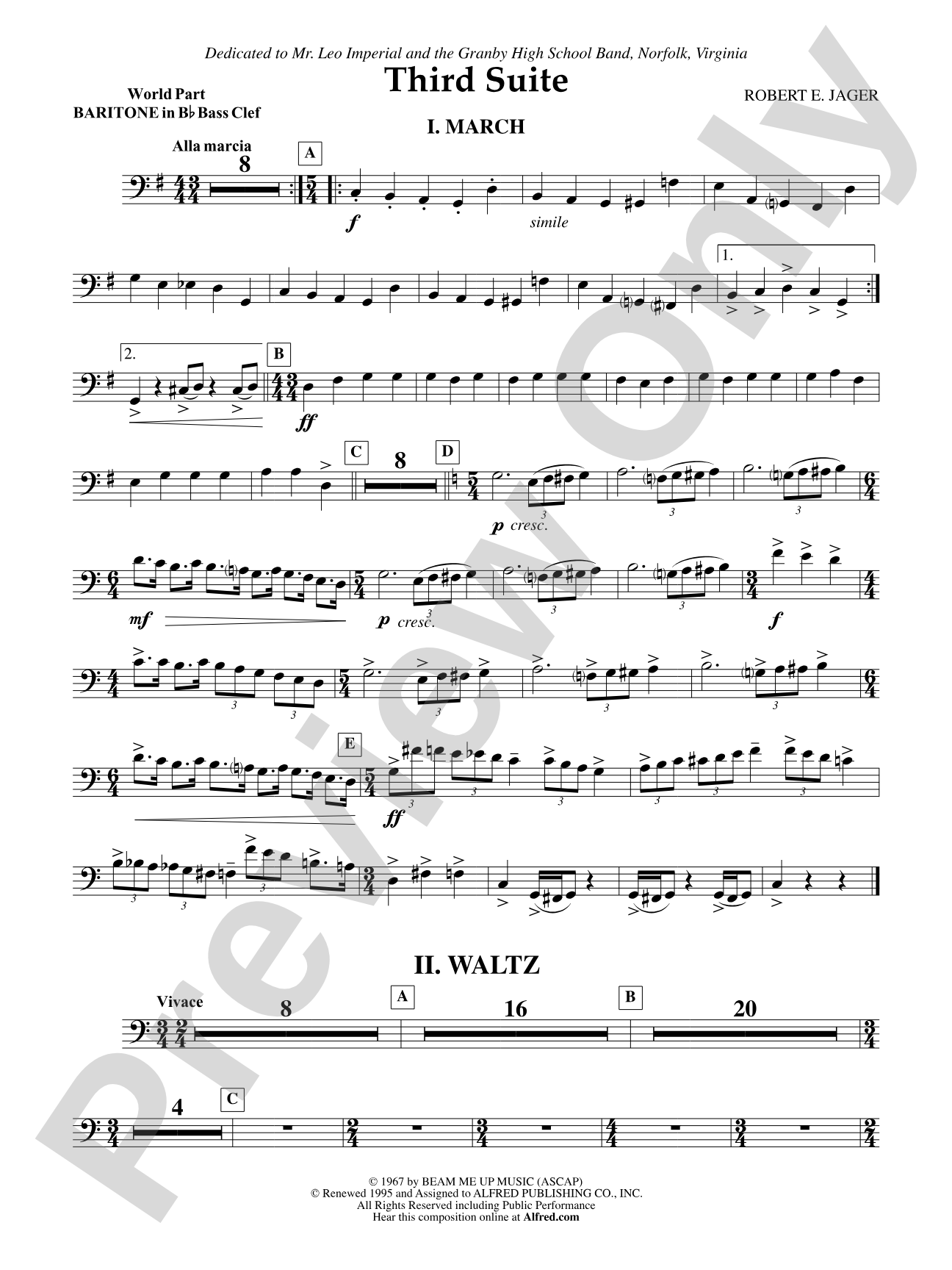 Third Suite (I. March, II. Waltz, III. Rondo): (wp) B-flat Baritone B.C.