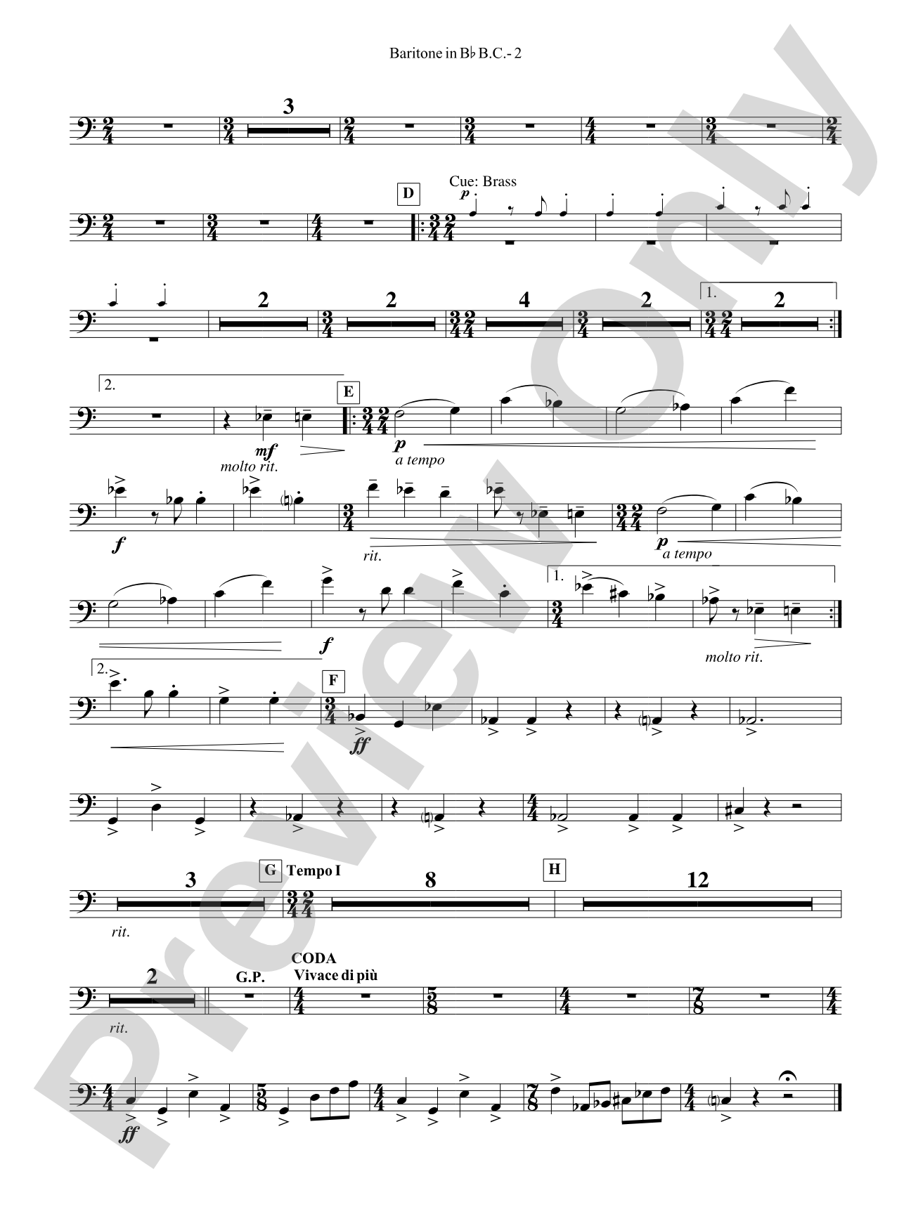 Third Suite (I. March, II. Waltz, III. Rondo): (wp) B-flat Baritone B.C.