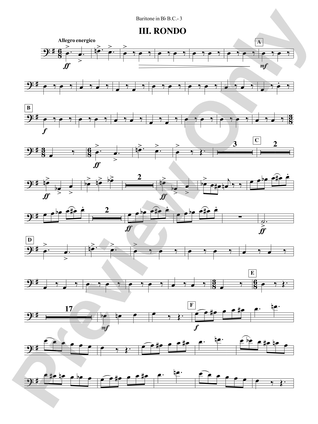 Third Suite (I. March, II. Waltz, III. Rondo): (wp) B-flat Baritone B.C.