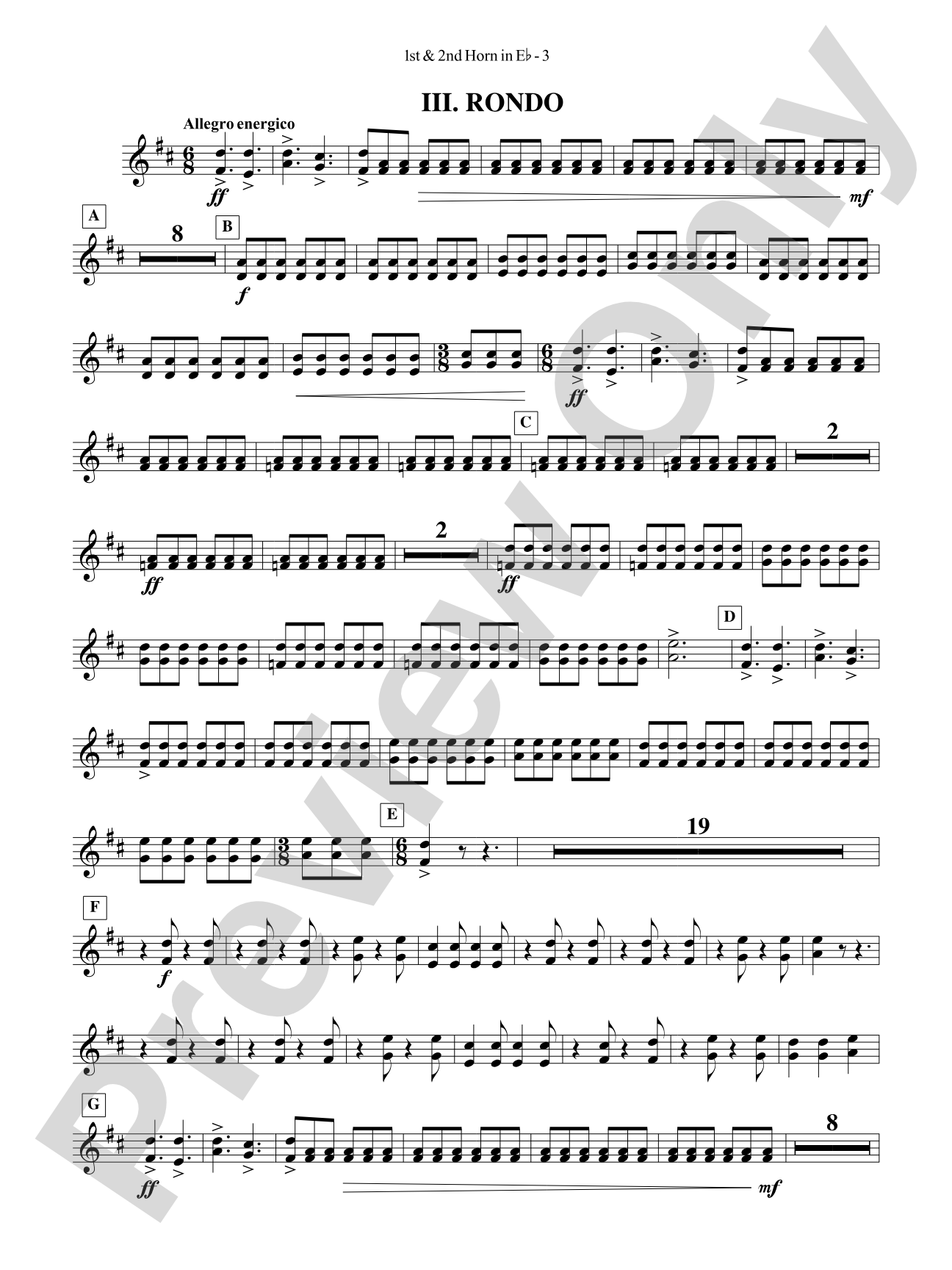 Third Suite (I. March, II. Waltz, III. Rondo): (wp) 1st Horn in E-flat