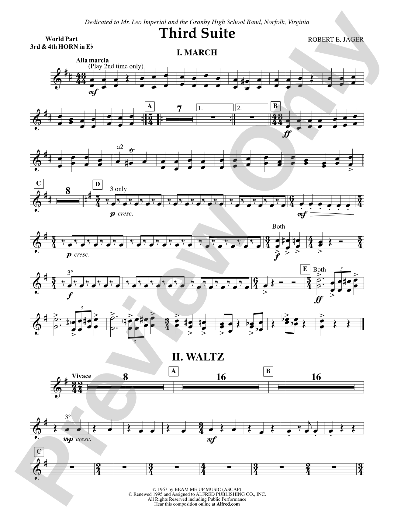 Third Suite (I. March, II. Waltz, III. Rondo): (wp) 3rd Horn in E-flat