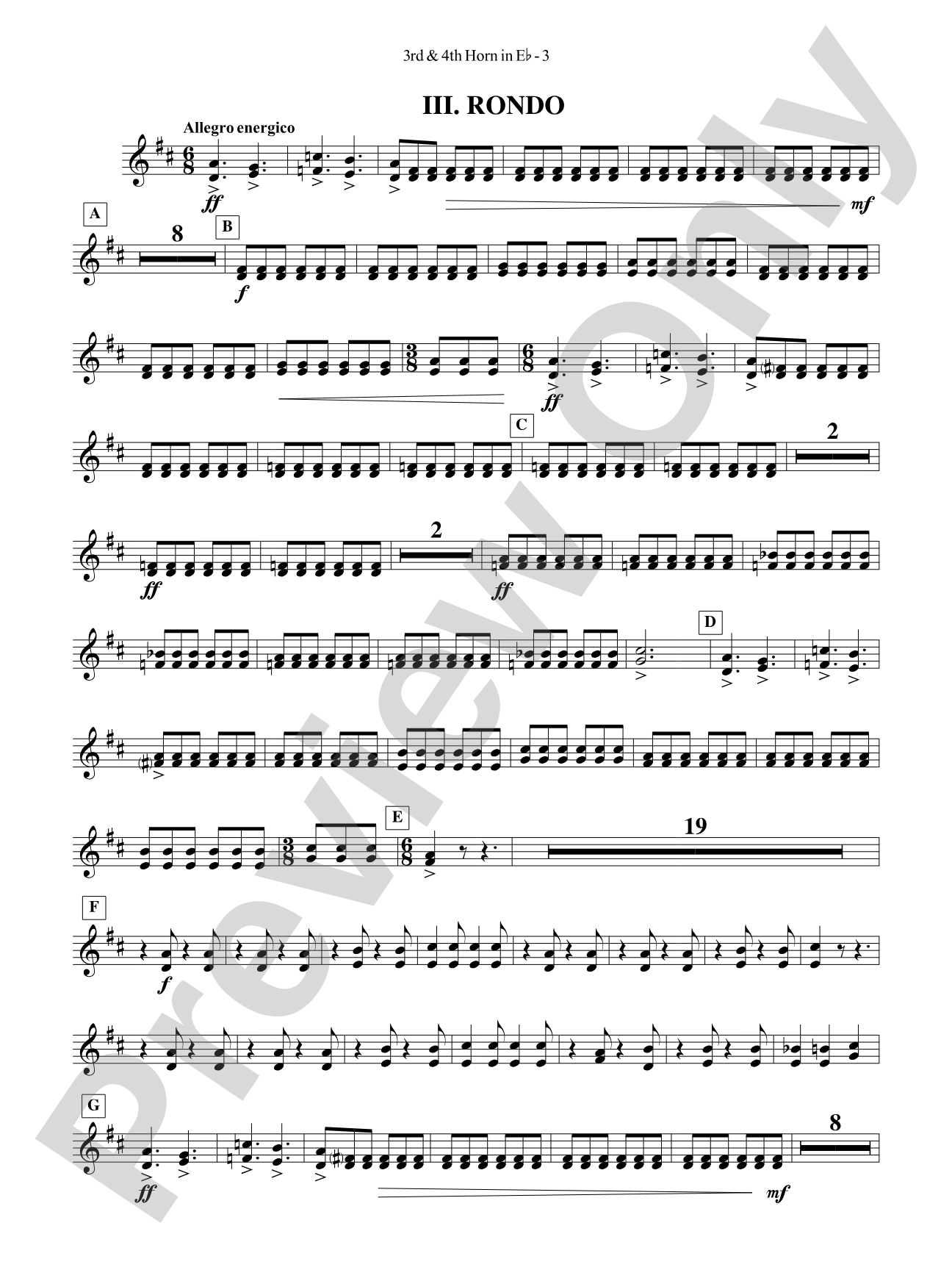 Third Suite (I. March, II. Waltz, III. Rondo): (wp) 3rd Horn in E-flat