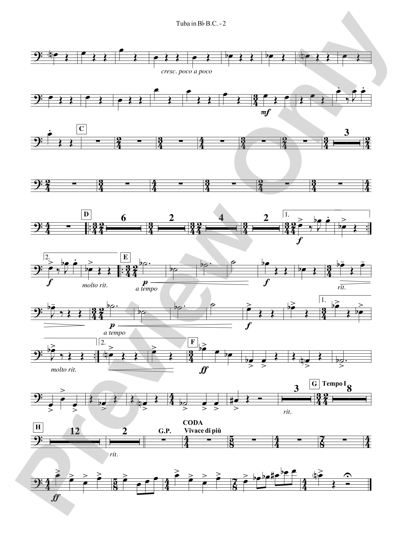 Third Suite (I. March, II. Waltz, III. Rondo): (wp) B-flat Tuba B.C.