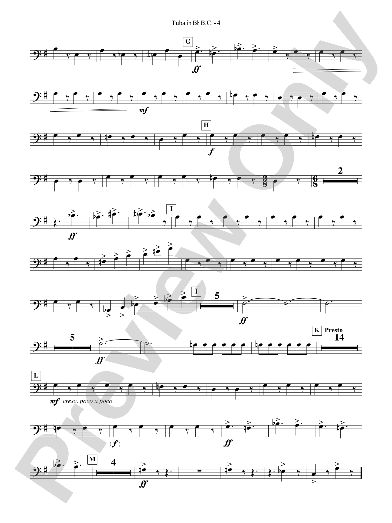 Third Suite (I. March, II. Waltz, III. Rondo): (wp) B-flat Tuba B.C.