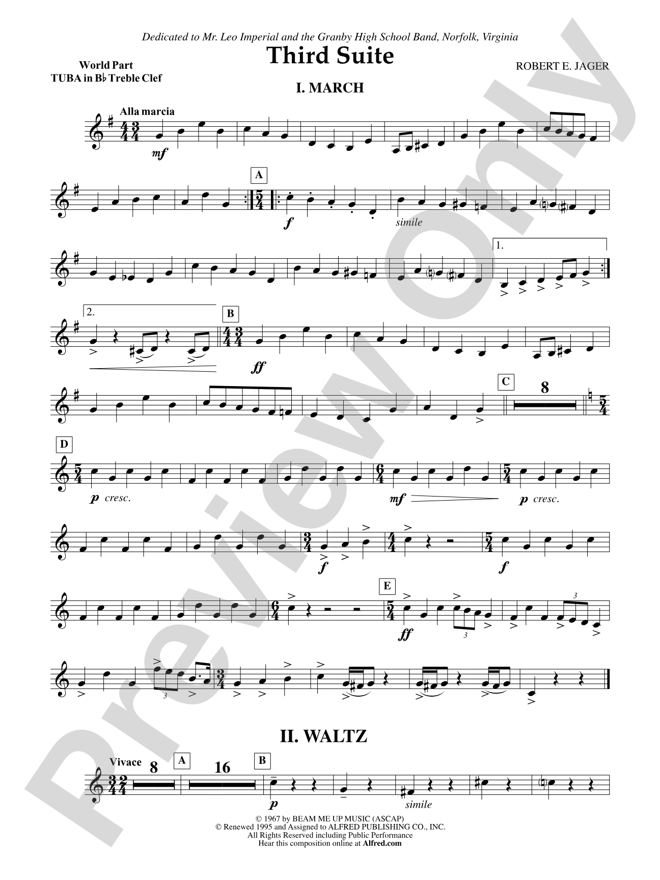 Third Suite (I. March, II. Waltz, III. Rondo): (wp) B-flat Tuba T.C.