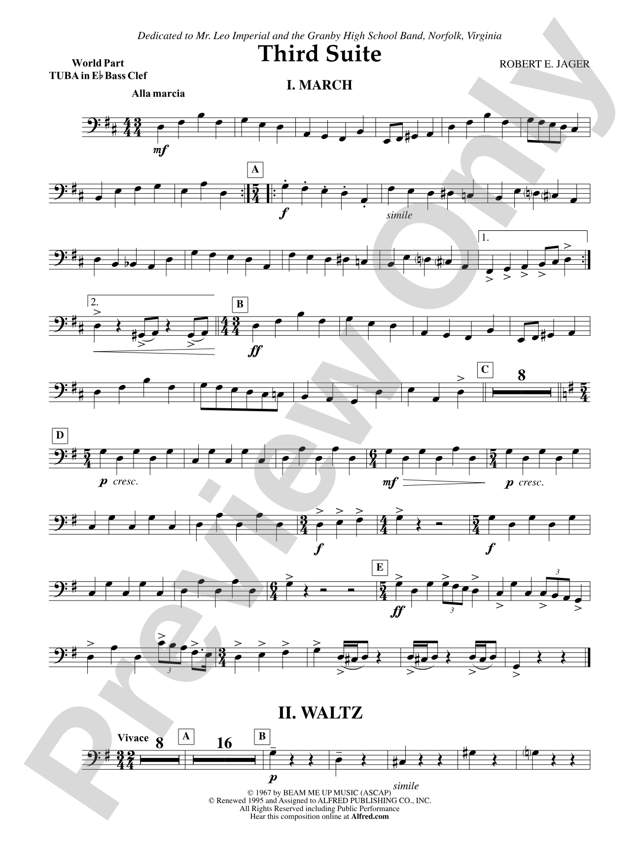Third Suite (I. March, II. Waltz, III. Rondo): (wp) E-flat Tuba B.C.