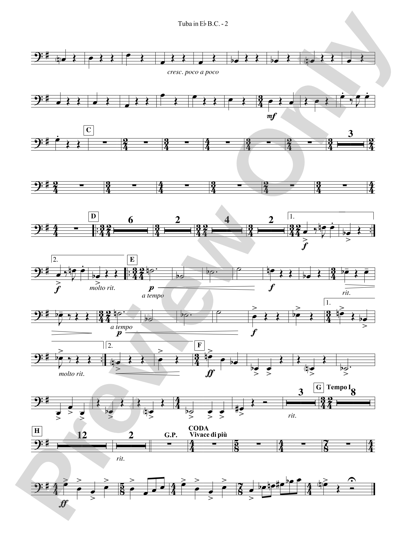 Third Suite (I. March, II. Waltz, III. Rondo): (wp) E-flat Tuba B.C.