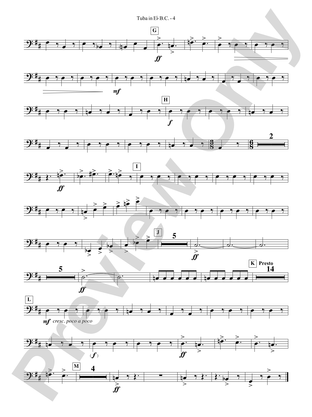 Third Suite (I. March, II. Waltz, III. Rondo): (wp) E-flat Tuba B.C.
