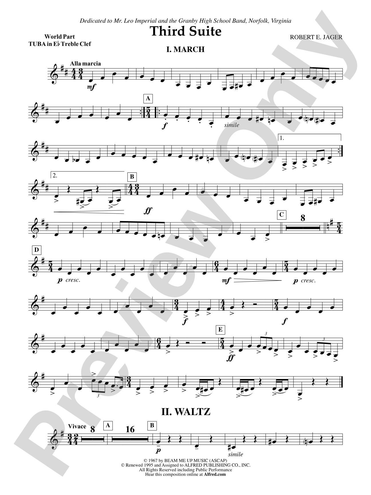 Third Suite (I. March, II. Waltz, III. Rondo): (wp) E-flat Tuba T.C.