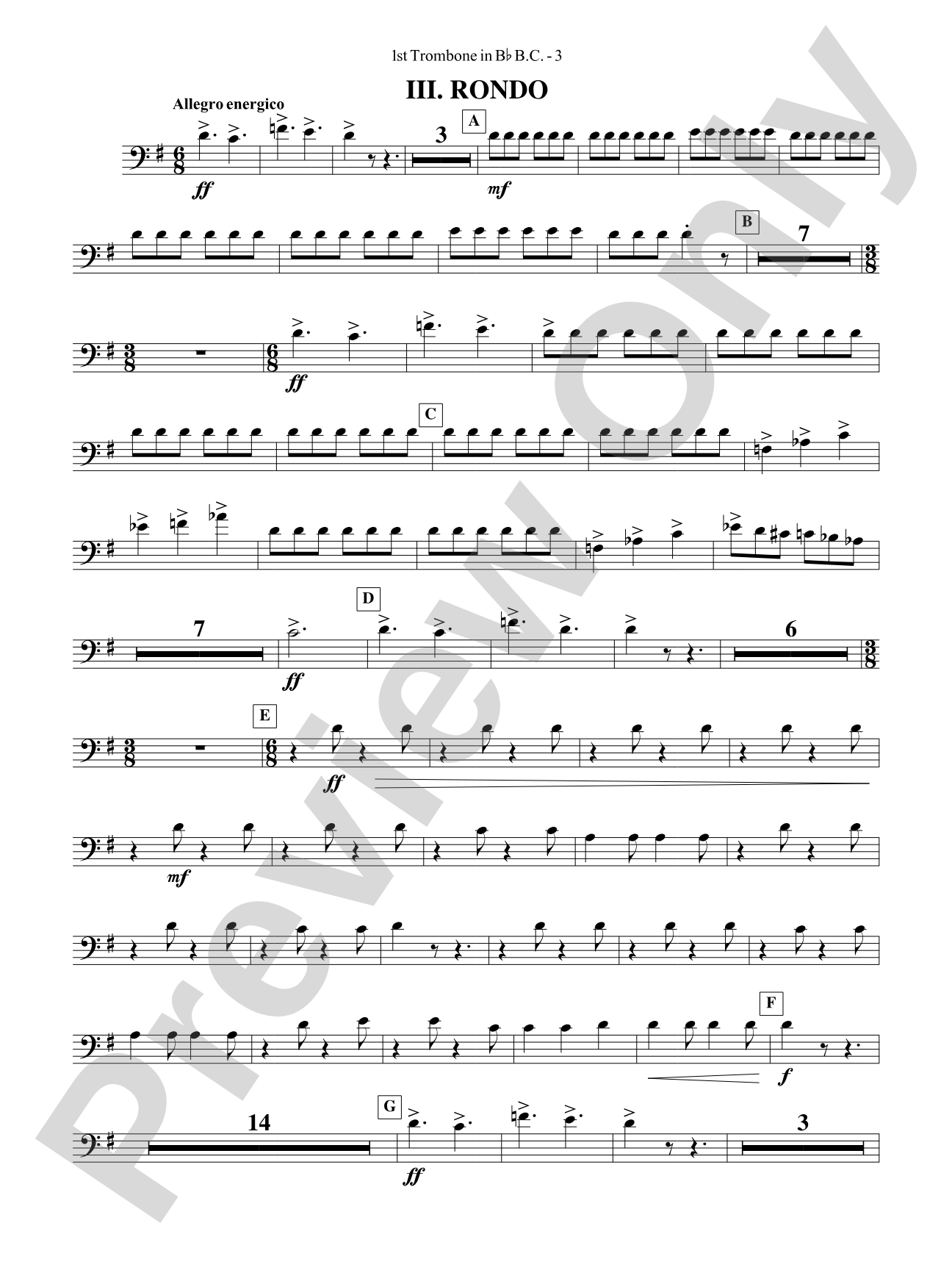 Third Suite (I. March, II. Waltz, III. Rondo): (wp) 1st B-flat Trombone B.C.