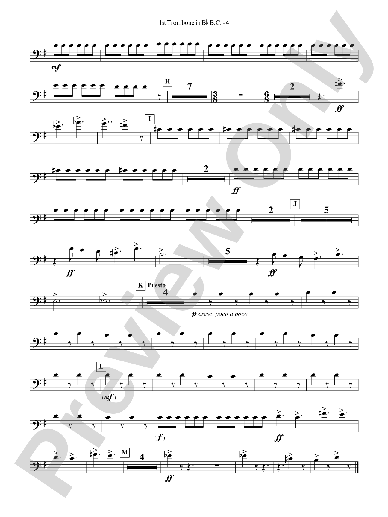 Third Suite (I. March, II. Waltz, III. Rondo): (wp) 1st B-flat Trombone B.C.