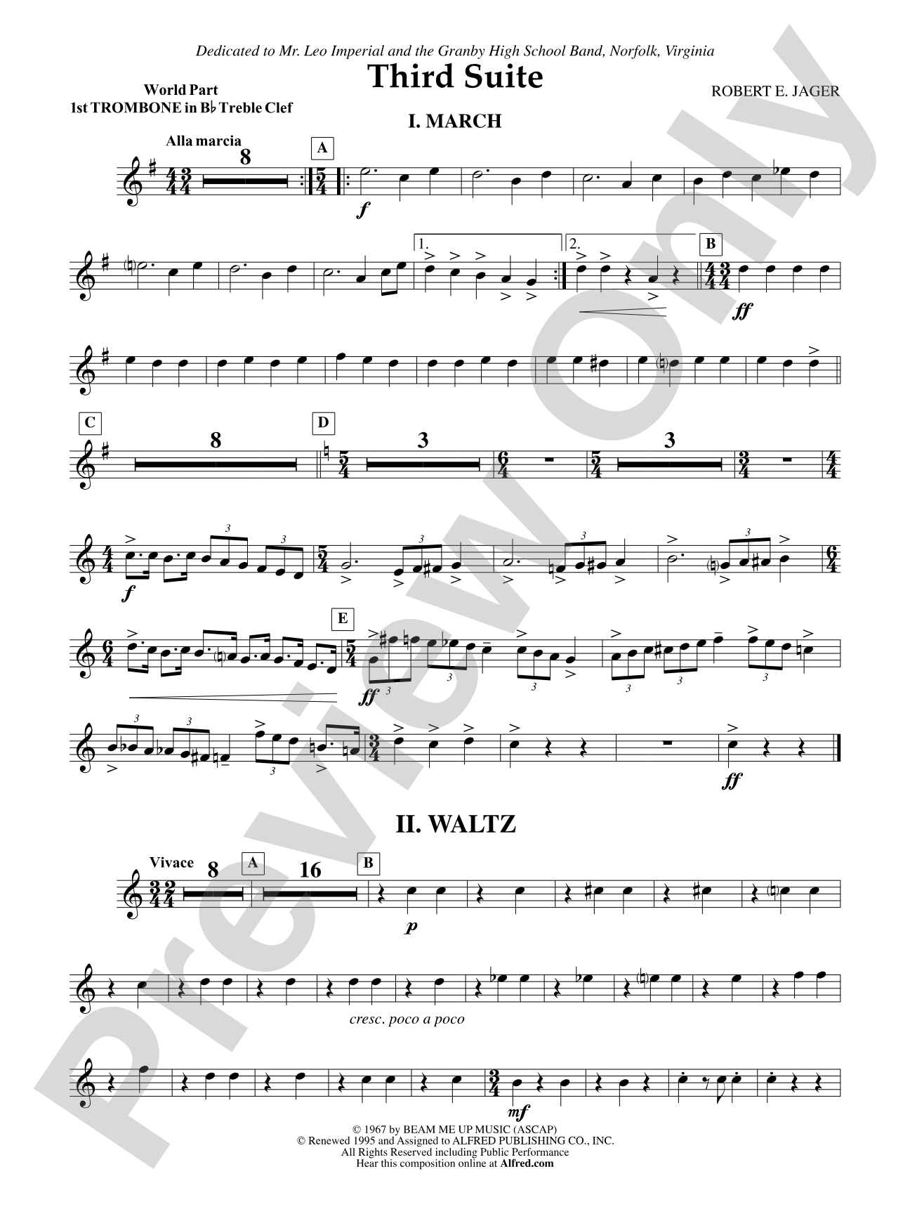 Third Suite (I. March, II. Waltz, III. Rondo): (wp) 1st B-flat Trombone T.C.