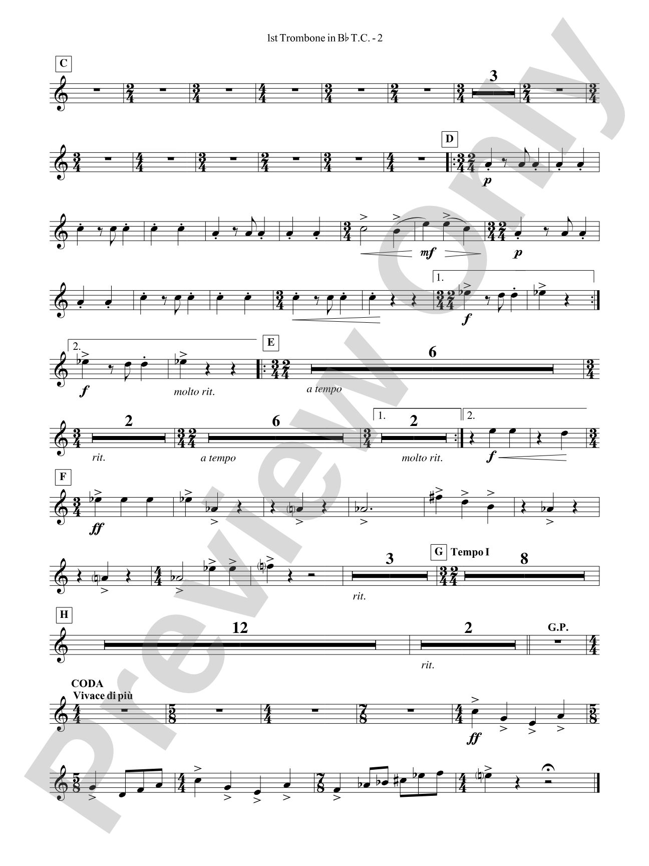 Third Suite (I. March, II. Waltz, III. Rondo): (wp) 1st B-flat Trombone T.C.