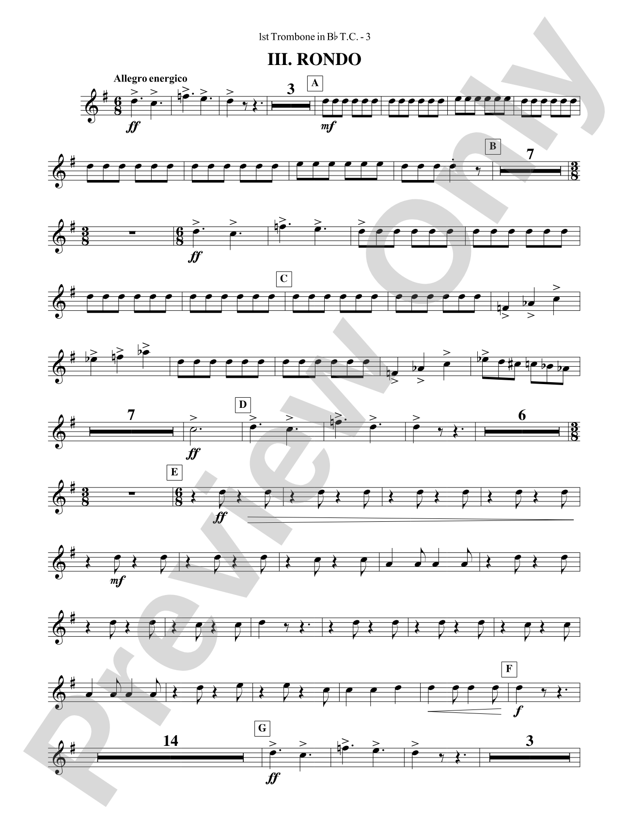 Third Suite (I. March, II. Waltz, III. Rondo): (wp) 1st B-flat Trombone T.C.