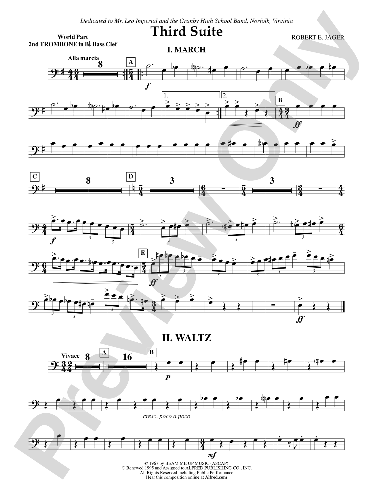 Third Suite (I. March, II. Waltz, III. Rondo): (wp) 2nd B-flat Trombone B.C.