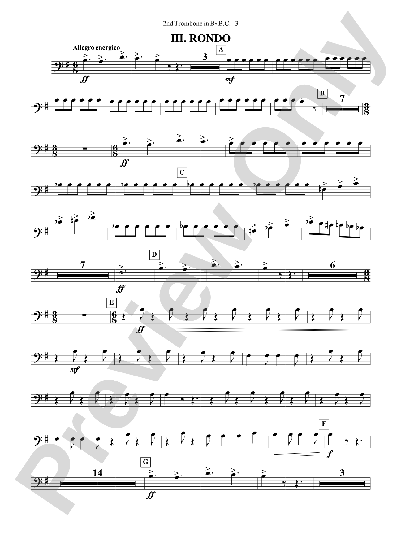 Third Suite (I. March, II. Waltz, III. Rondo): (wp) 2nd B-flat Trombone B.C.