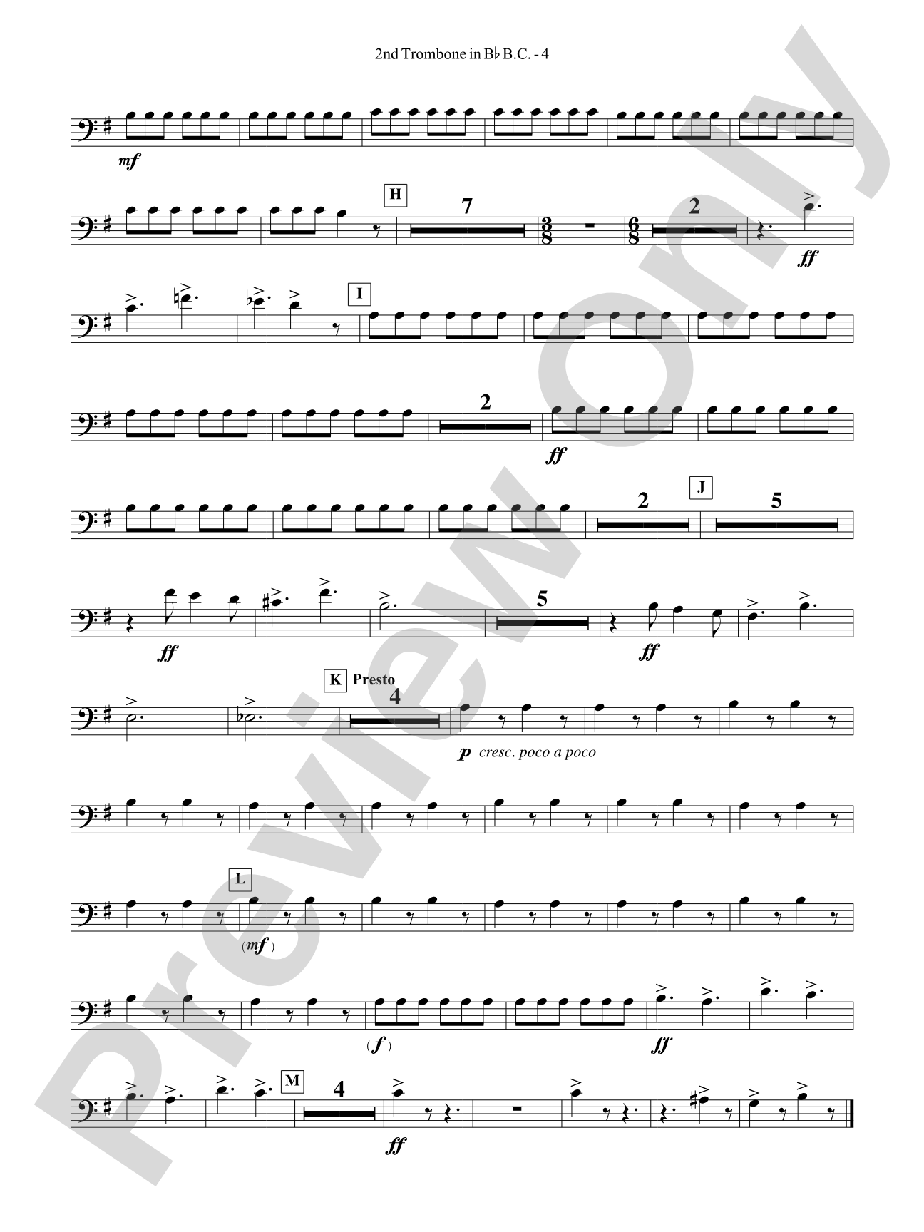 Third Suite (I. March, II. Waltz, III. Rondo): (wp) 2nd B-flat Trombone B.C.