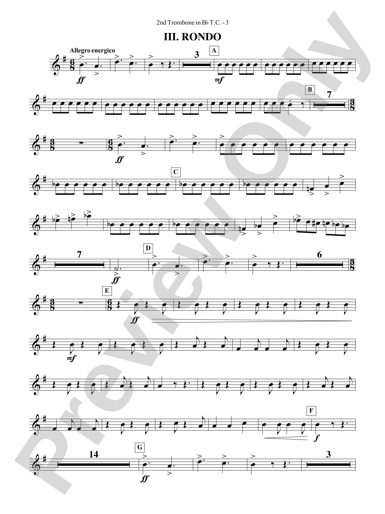 Third Suite (I. March, II. Waltz, III. Rondo): (wp) 2nd B-flat Trombone T.C.