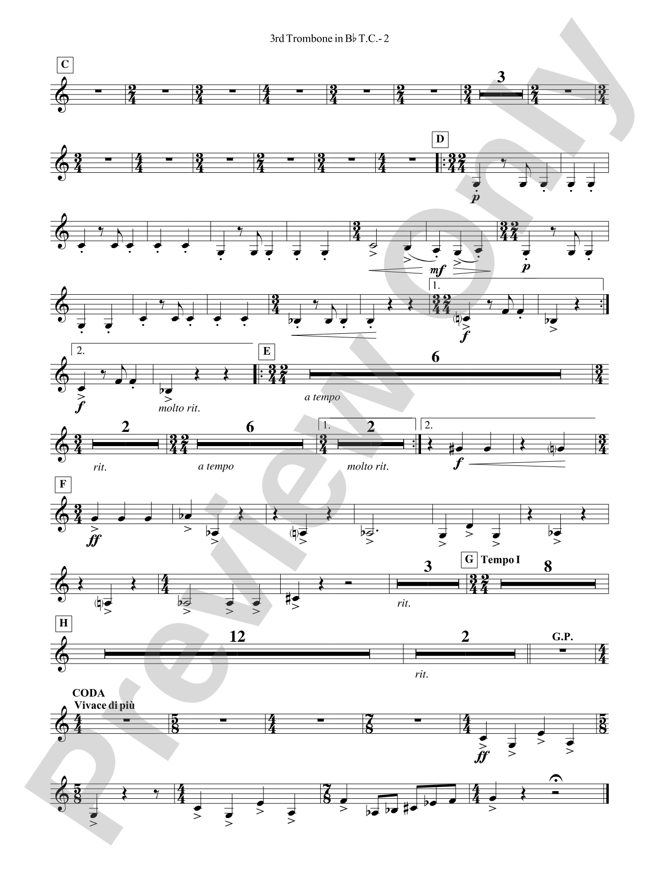 Third Suite (I. March, II. Waltz, III. Rondo): (wp) 3rd B-flat Trombone T.C.