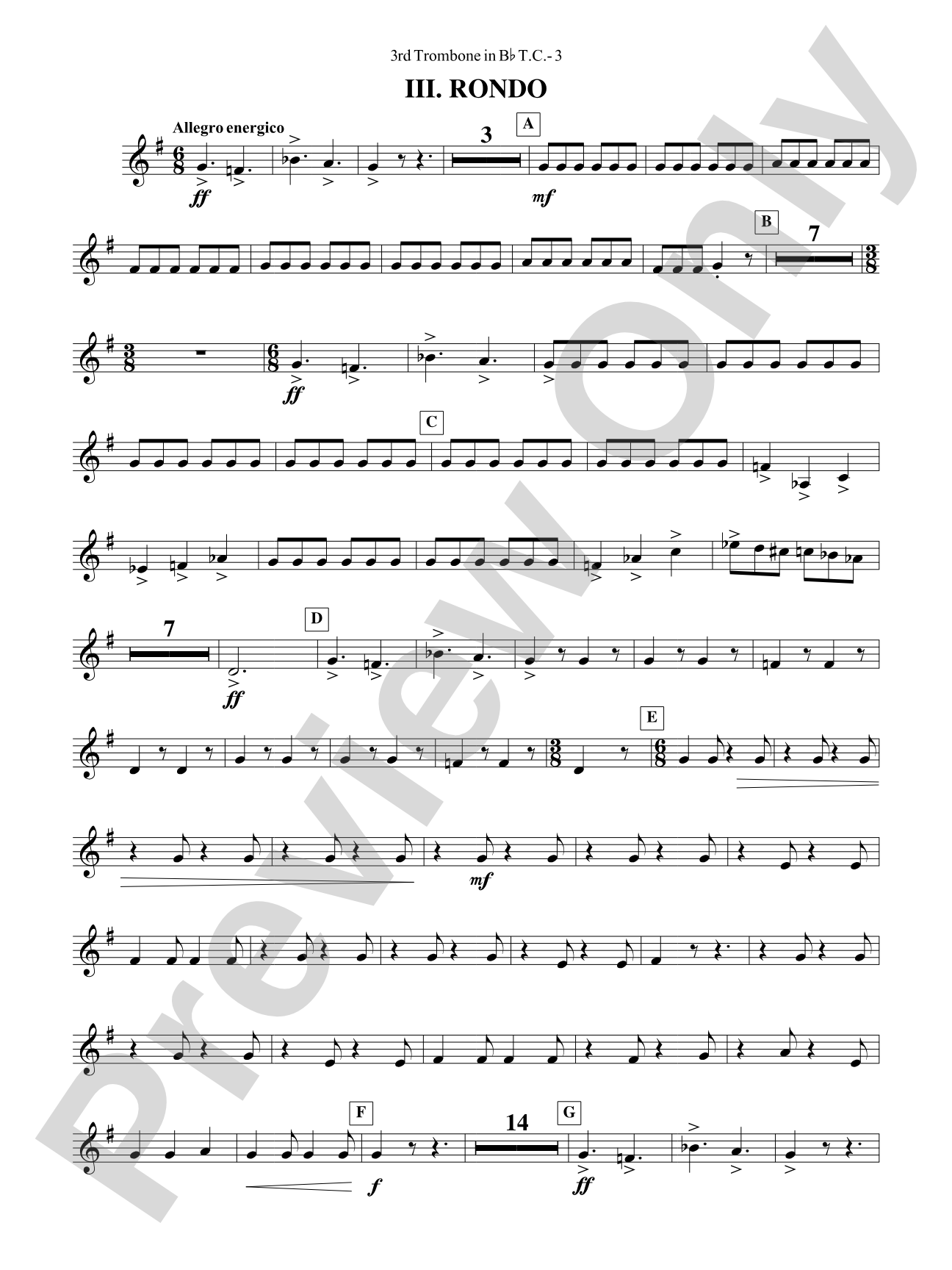 Third Suite (I. March, II. Waltz, III. Rondo): (wp) 3rd B-flat Trombone T.C.