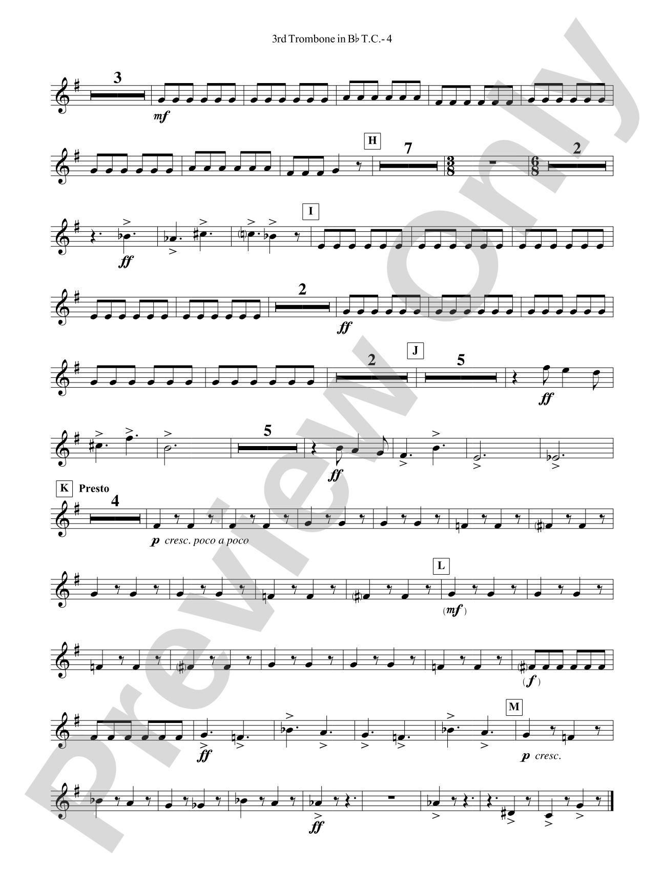 Third Suite (I. March, II. Waltz, III. Rondo): (wp) 3rd B-flat Trombone T.C.