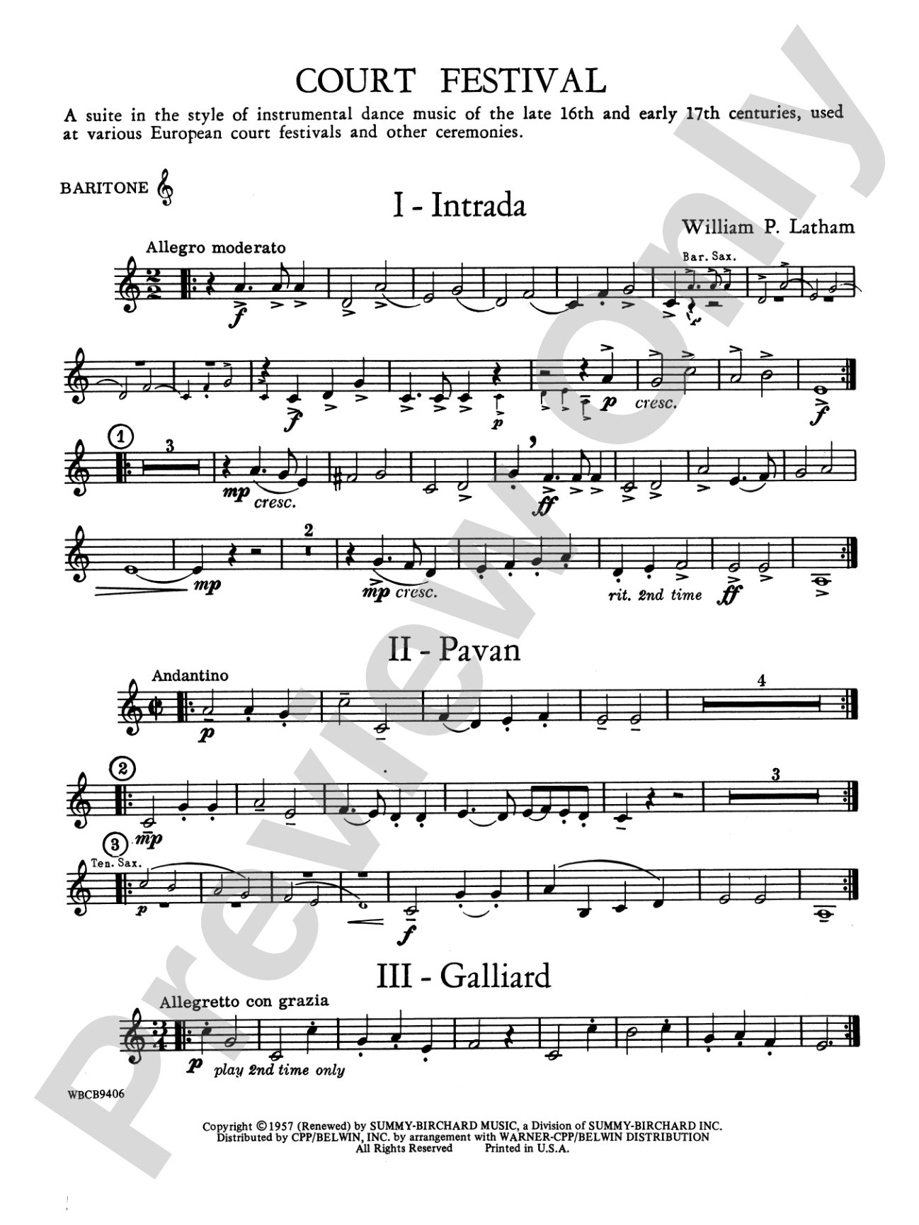 Court Festival (Suite for Concert Band): Baritone T.C.