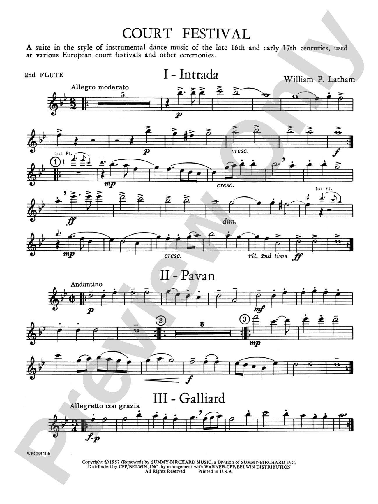Court Festival (Suite for Concert Band): 2nd Flute