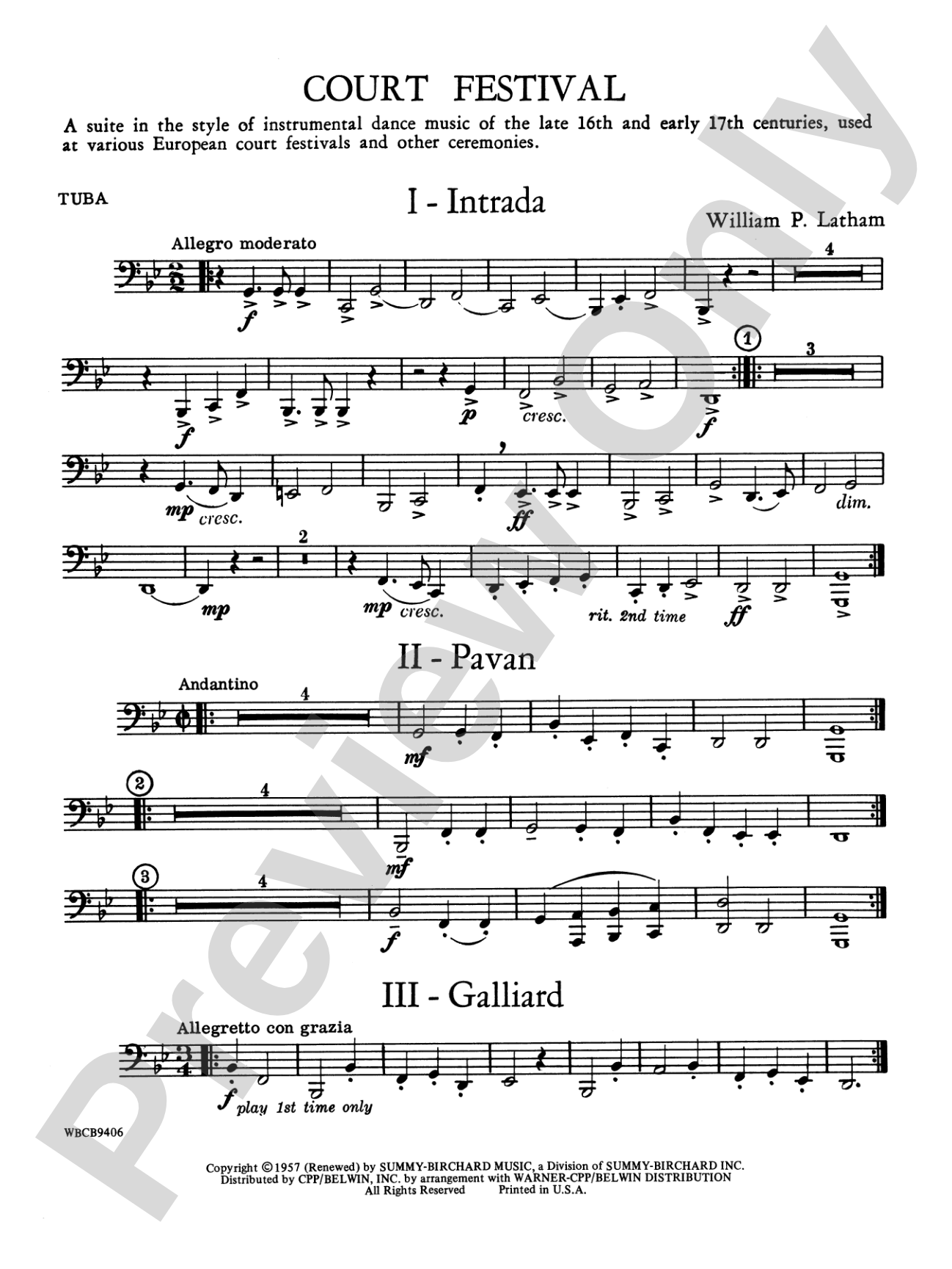 Court Festival (Suite for Concert Band): Tuba