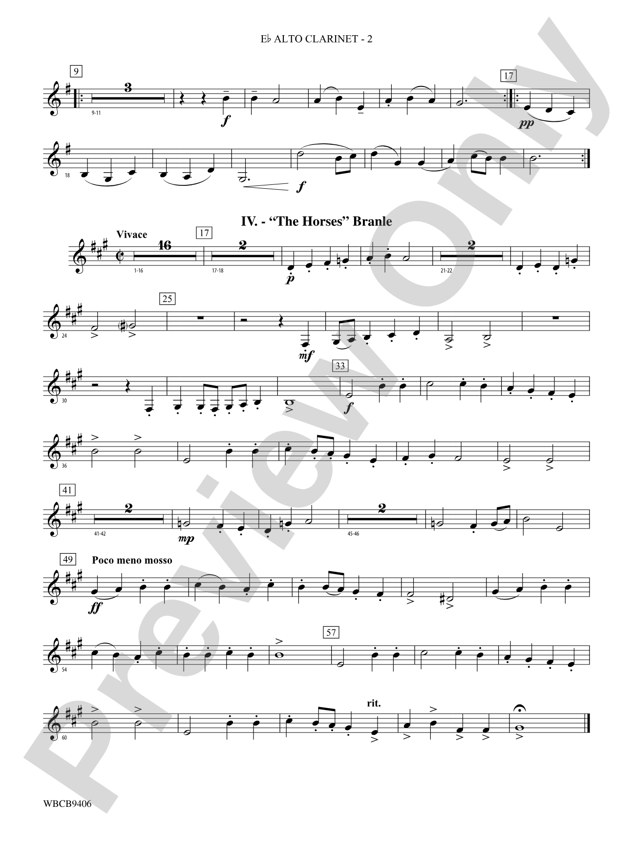 Court Festival (Suite for Concert Band): (wp) E-flat Alto Clarinet