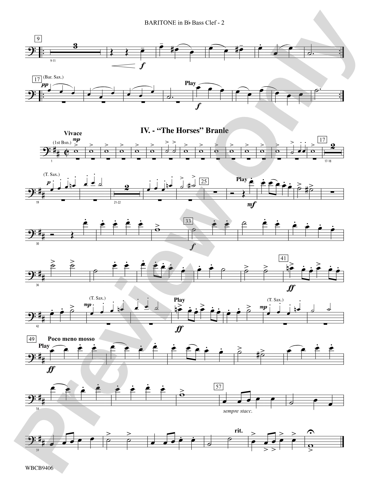 Court Festival (Suite for Concert Band): (wp) B-flat Baritone B.C.